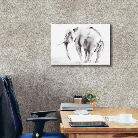 Image of 'Lone Elephant Gray' by Alan Majchrowicz, Giclee Canvas Wall Art,26x18