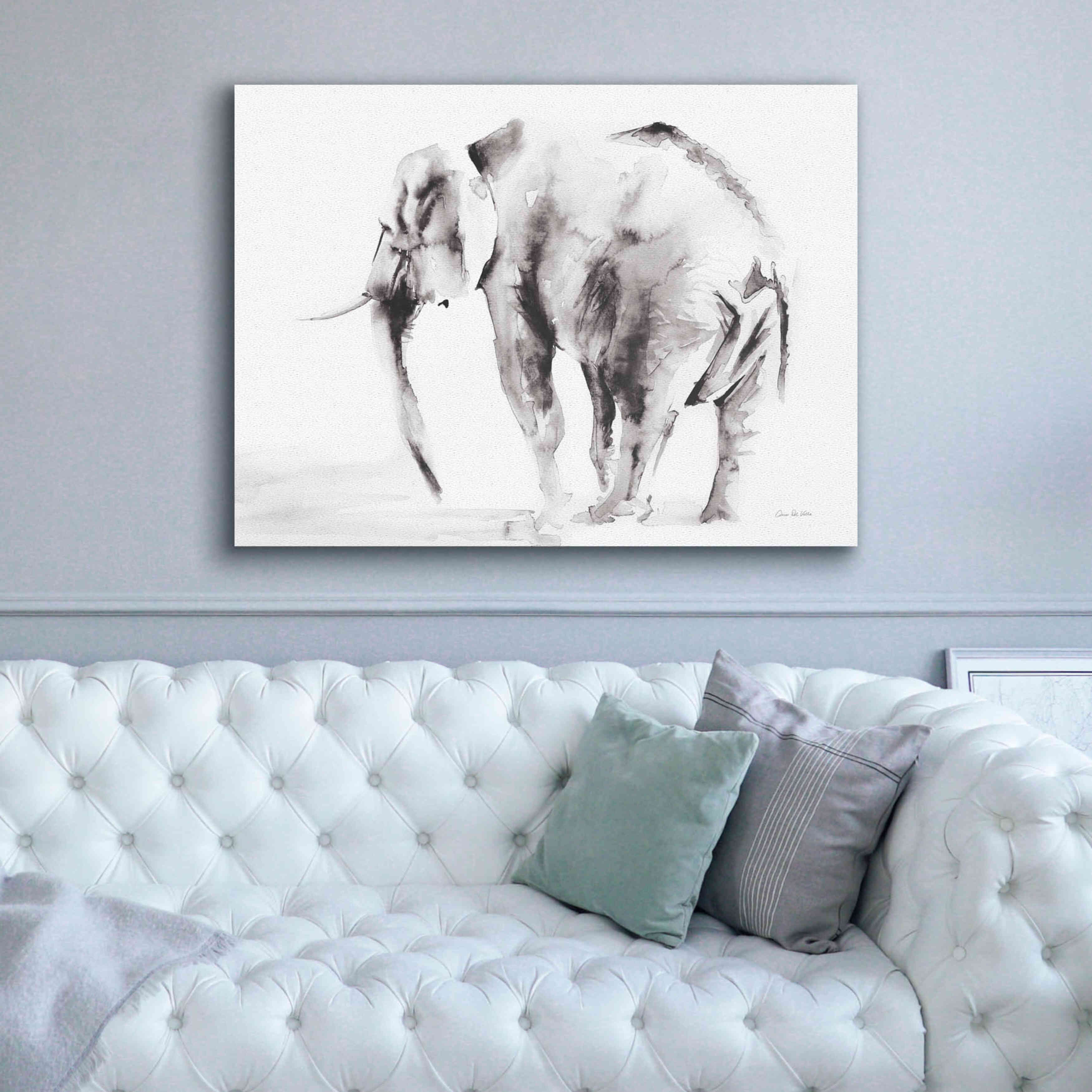 'Lone Elephant Gray' by Alan Majchrowicz, Giclee Canvas Wall Art,54x40