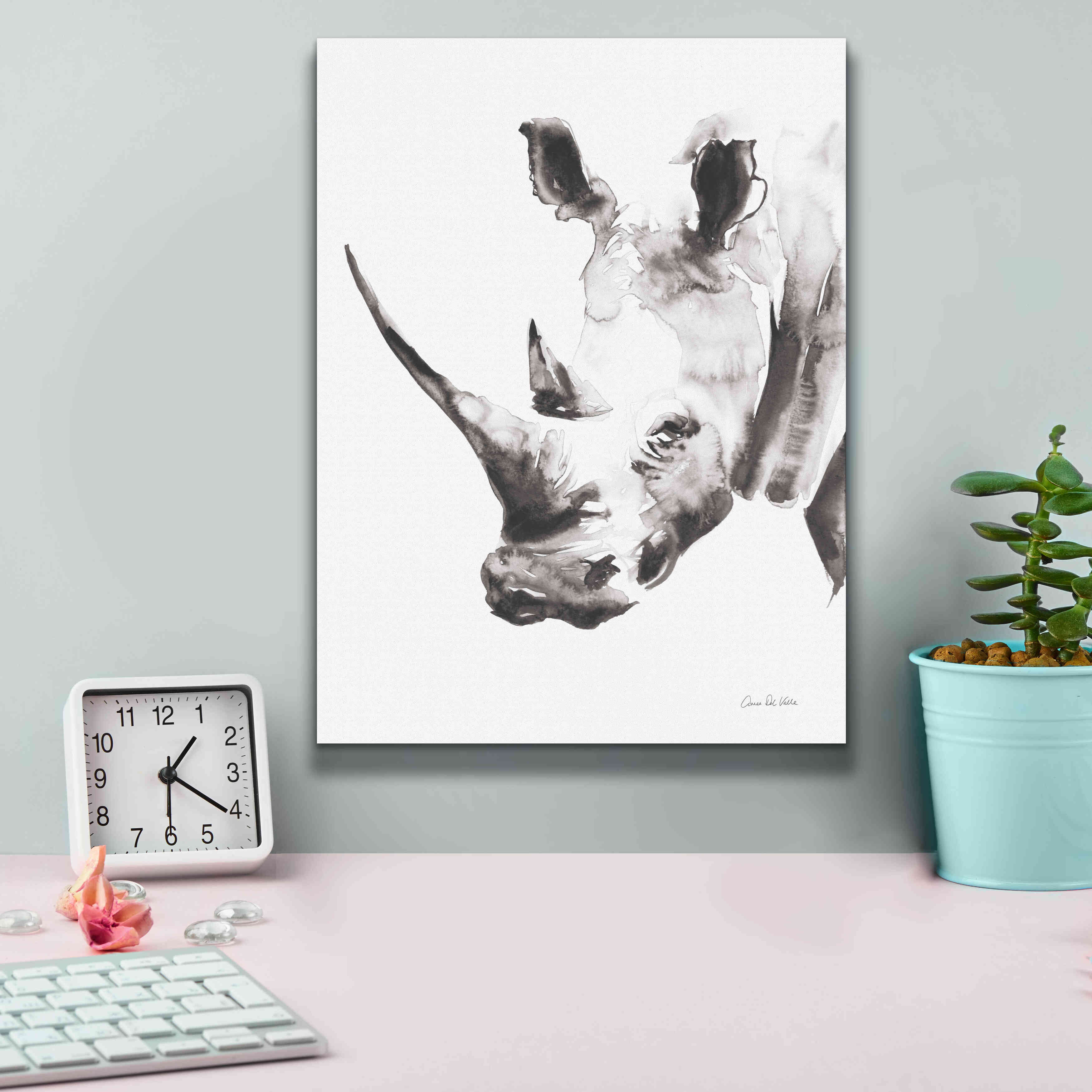 'Rhino Gray' by Alan Majchrowicz, Giclee Canvas Wall Art,12x16