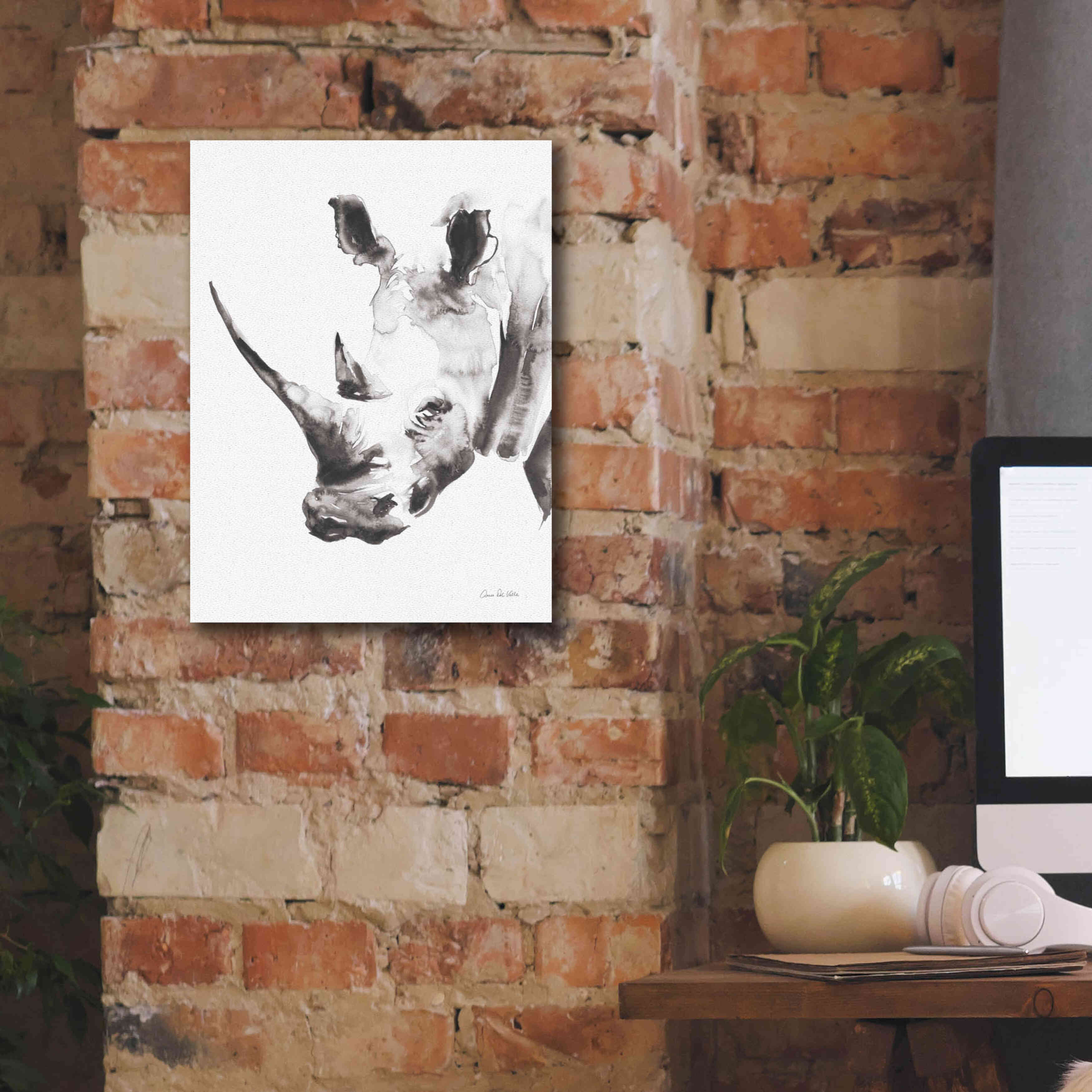 'Rhino Gray' by Alan Majchrowicz, Giclee Canvas Wall Art,12x16
