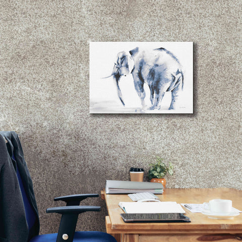 Image of 'Lone Elephant Blue Gray' by Alan Majchrowicz, Giclee Canvas Wall Art,24x20