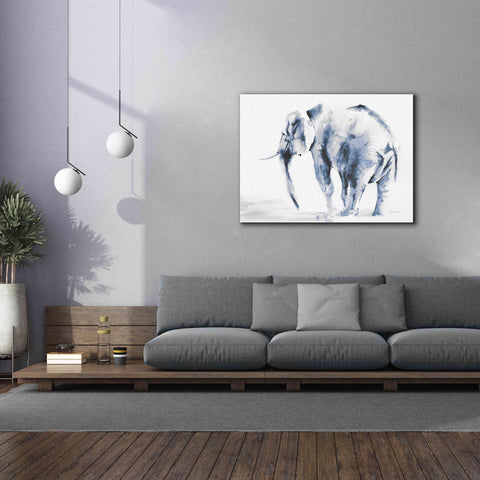 Image of 'Lone Elephant Blue Gray' by Alan Majchrowicz, Giclee Canvas Wall Art,54x40