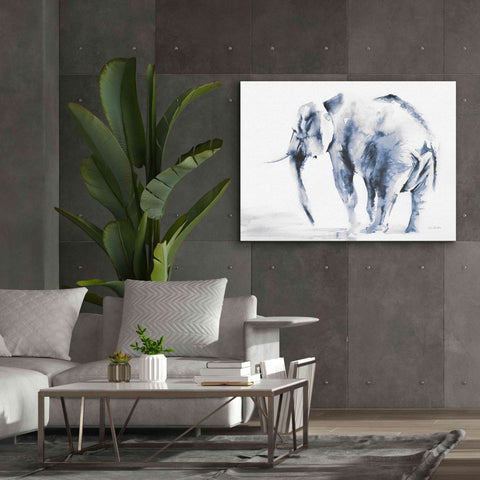 Image of 'Lone Elephant Blue Gray' by Alan Majchrowicz, Giclee Canvas Wall Art,54x40