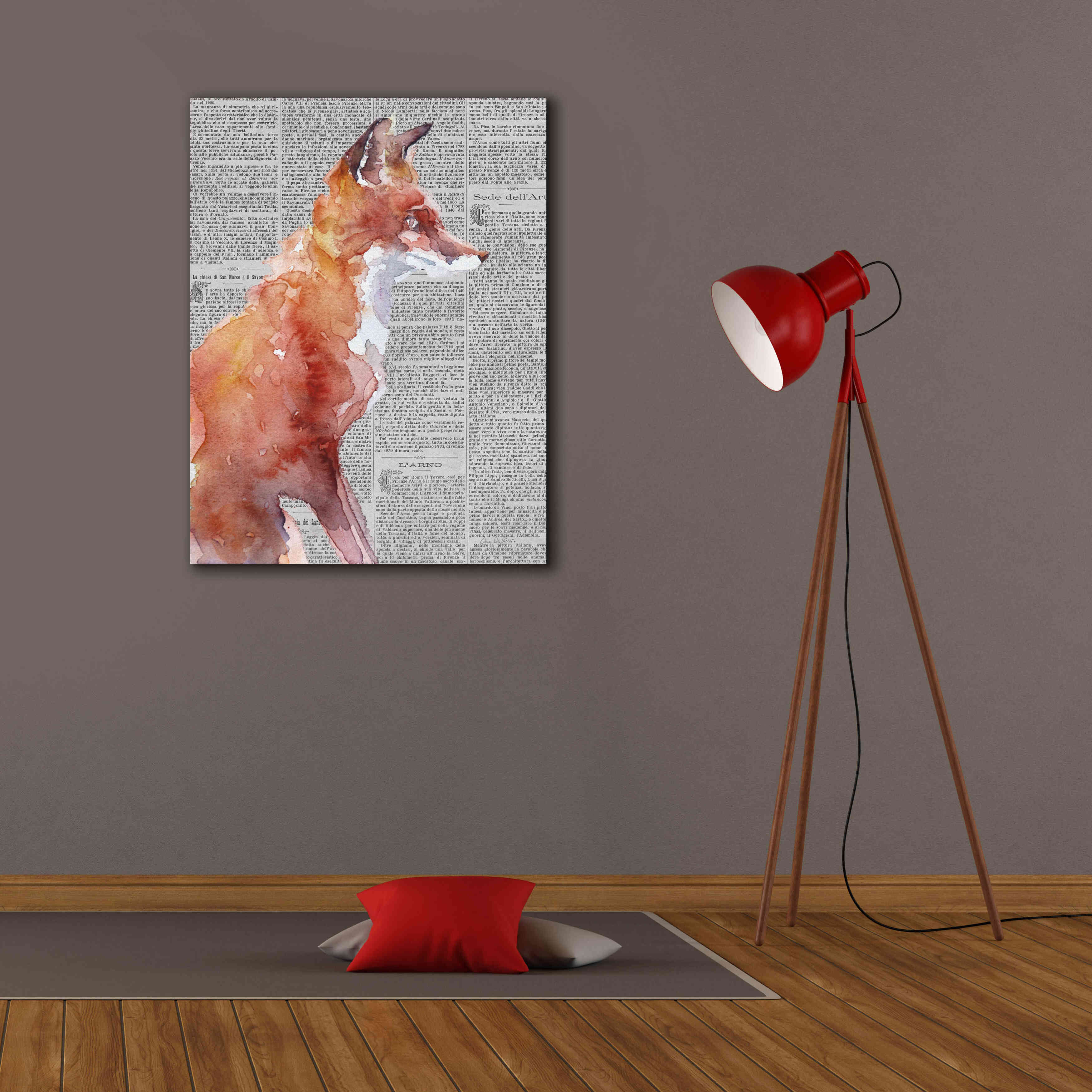 'Sly As A Fox Newsprint' by Alan Majchrowicz, Giclee Canvas Wall Art,26x34