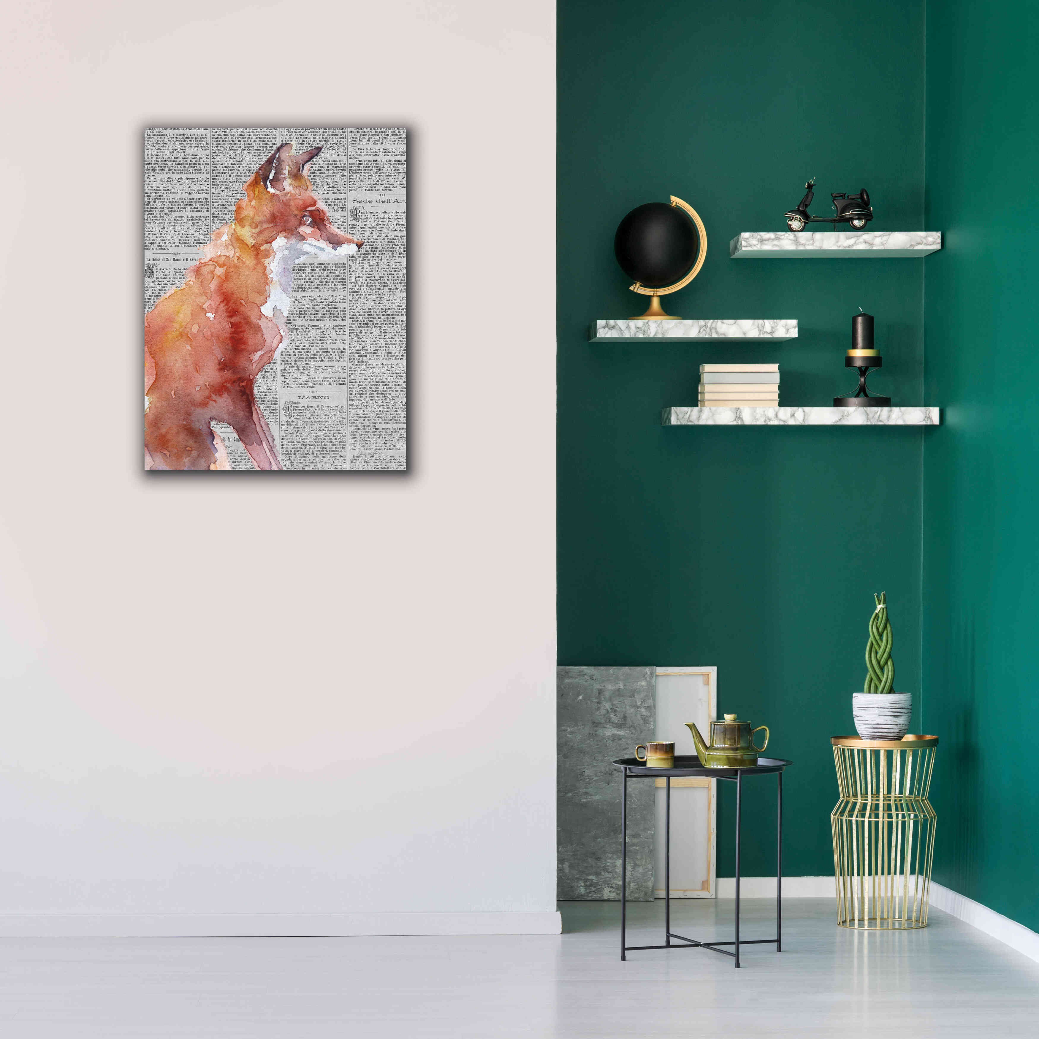'Sly As A Fox Newsprint' by Alan Majchrowicz, Giclee Canvas Wall Art,26x34