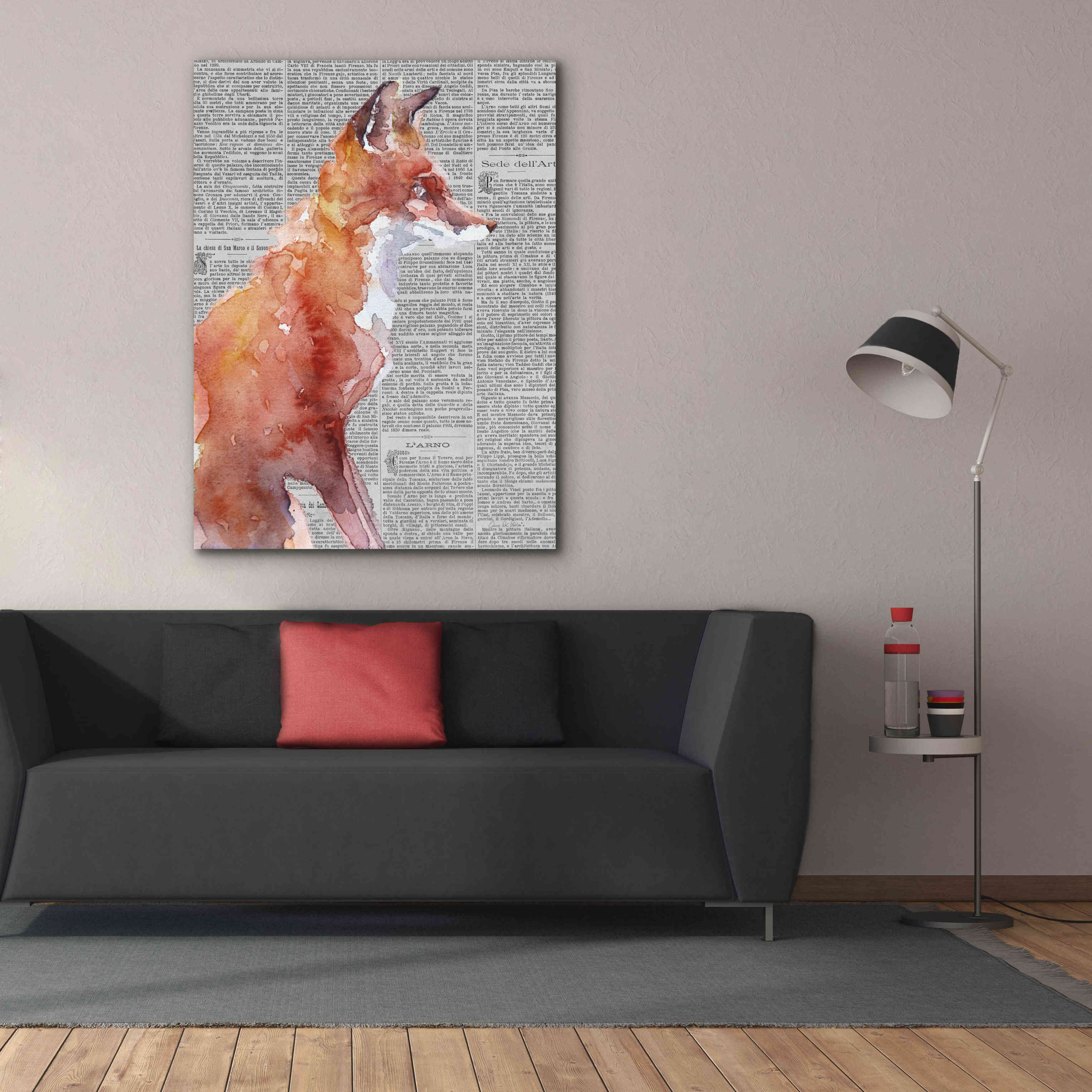 'Sly As A Fox Newsprint' by Alan Majchrowicz, Giclee Canvas Wall Art,40x54