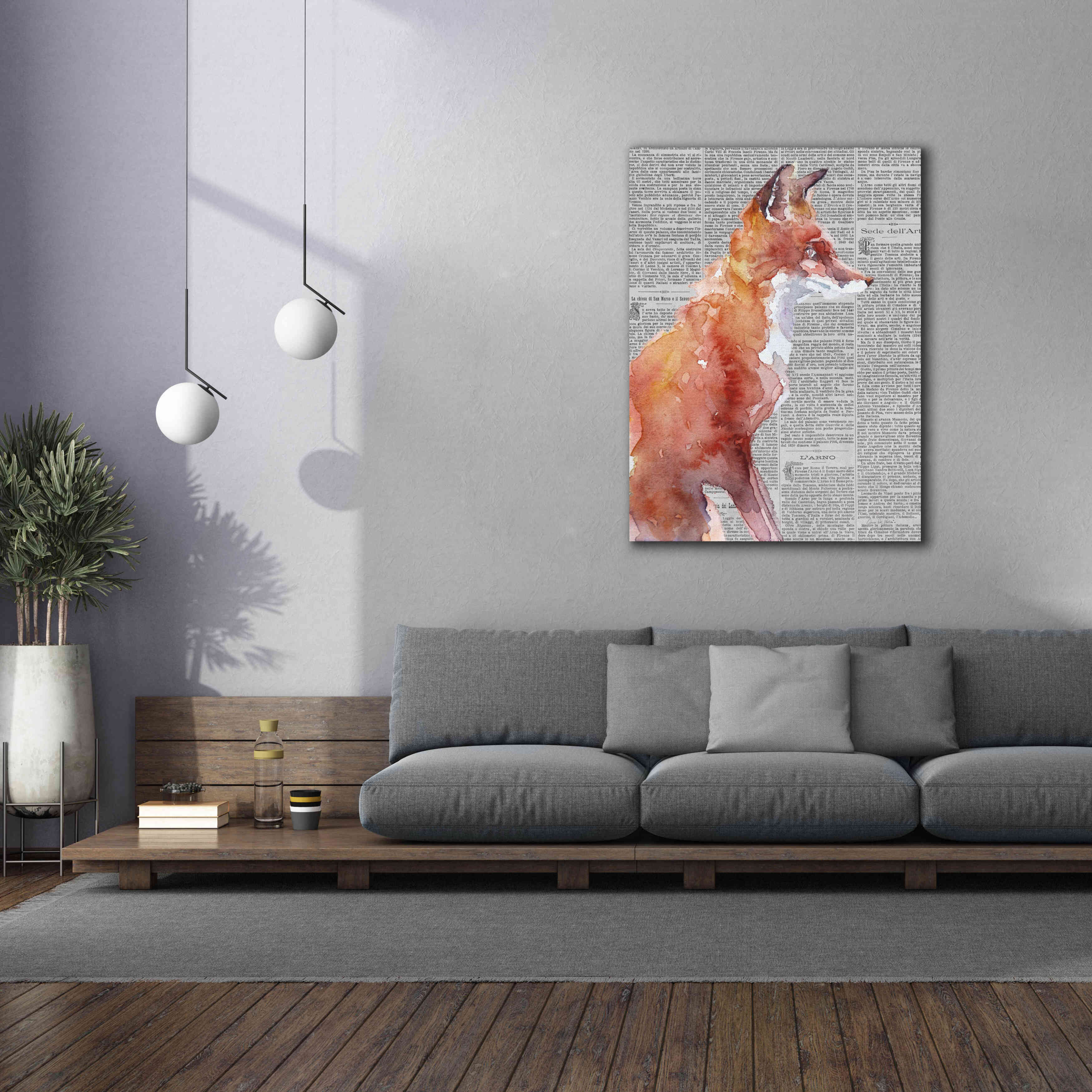 'Sly As A Fox Newsprint' by Alan Majchrowicz, Giclee Canvas Wall Art,40x54