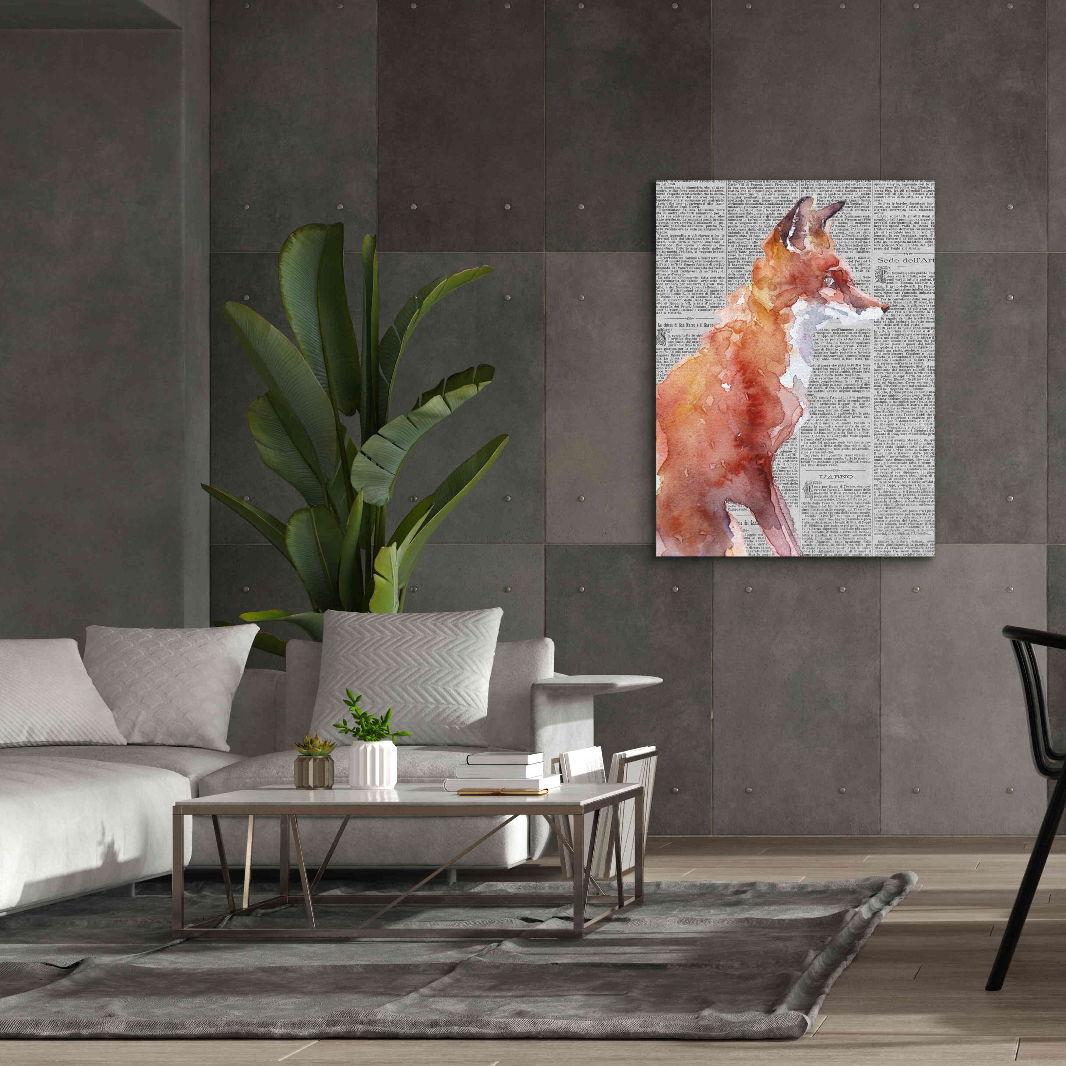 'Sly As A Fox Newsprint' by Alan Majchrowicz, Giclee Canvas Wall Art,40x54