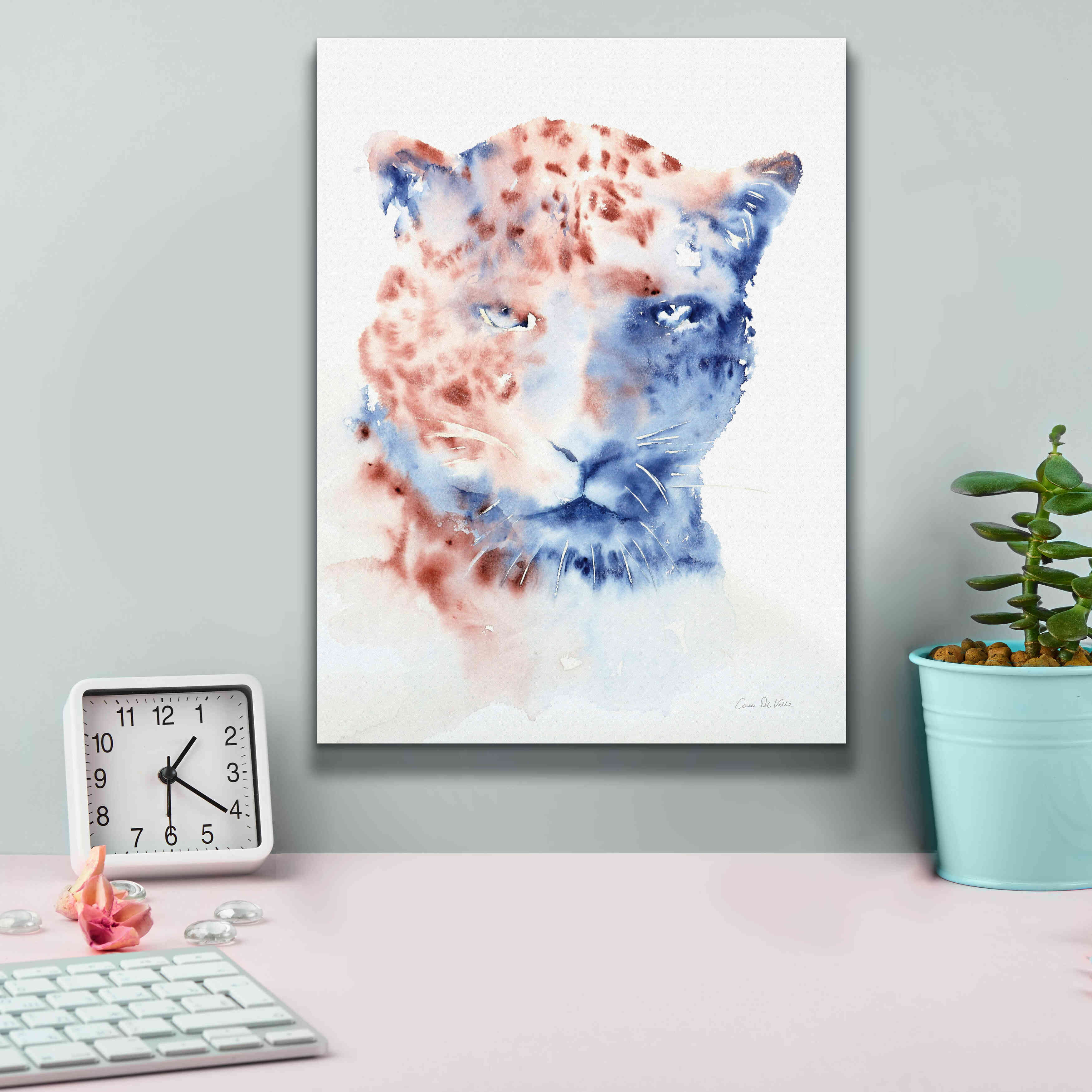 'Copper And Blue Cheetah' by Alan Majchrowicz, Giclee Canvas Wall Art,12x16