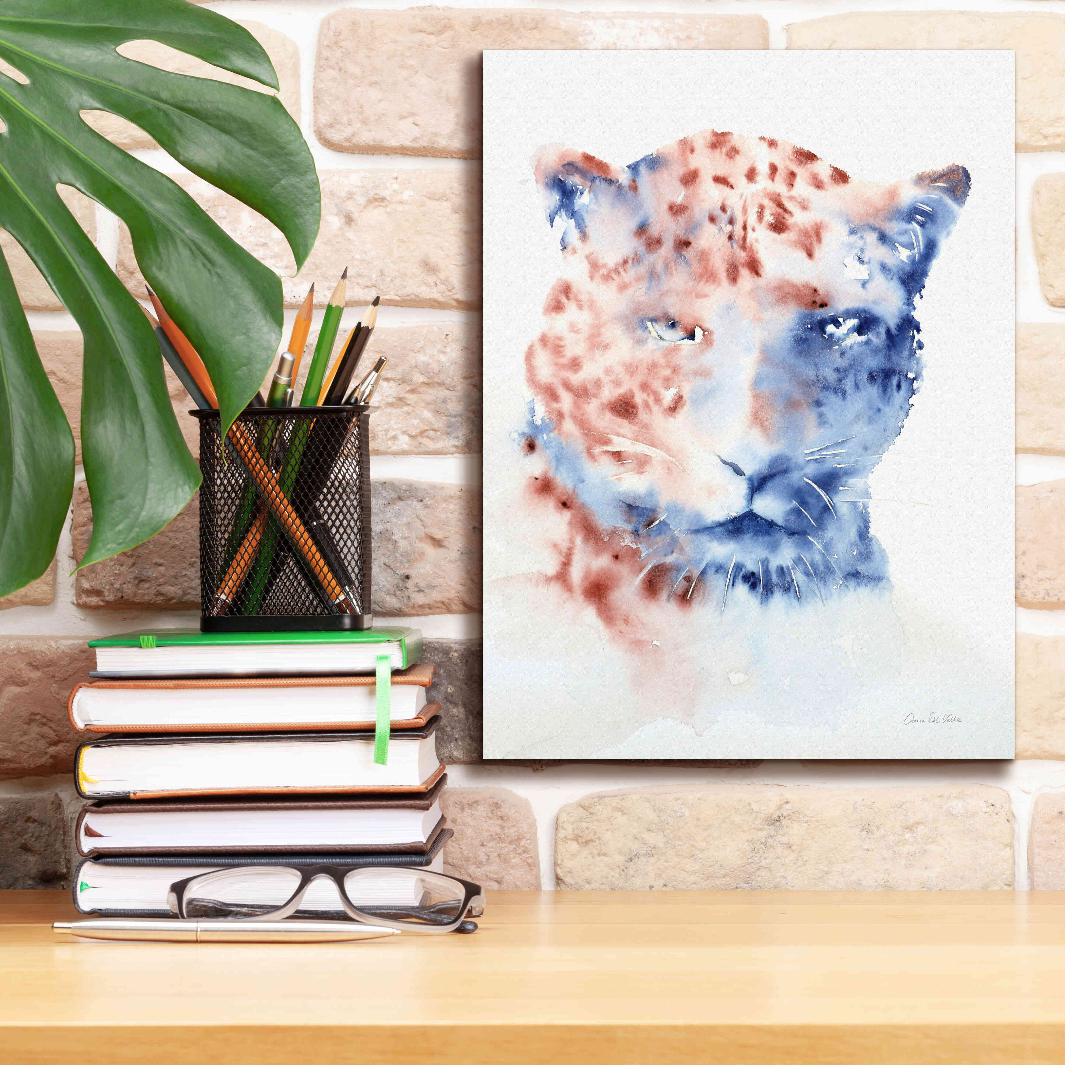 'Copper And Blue Cheetah' by Alan Majchrowicz, Giclee Canvas Wall Art,12x16