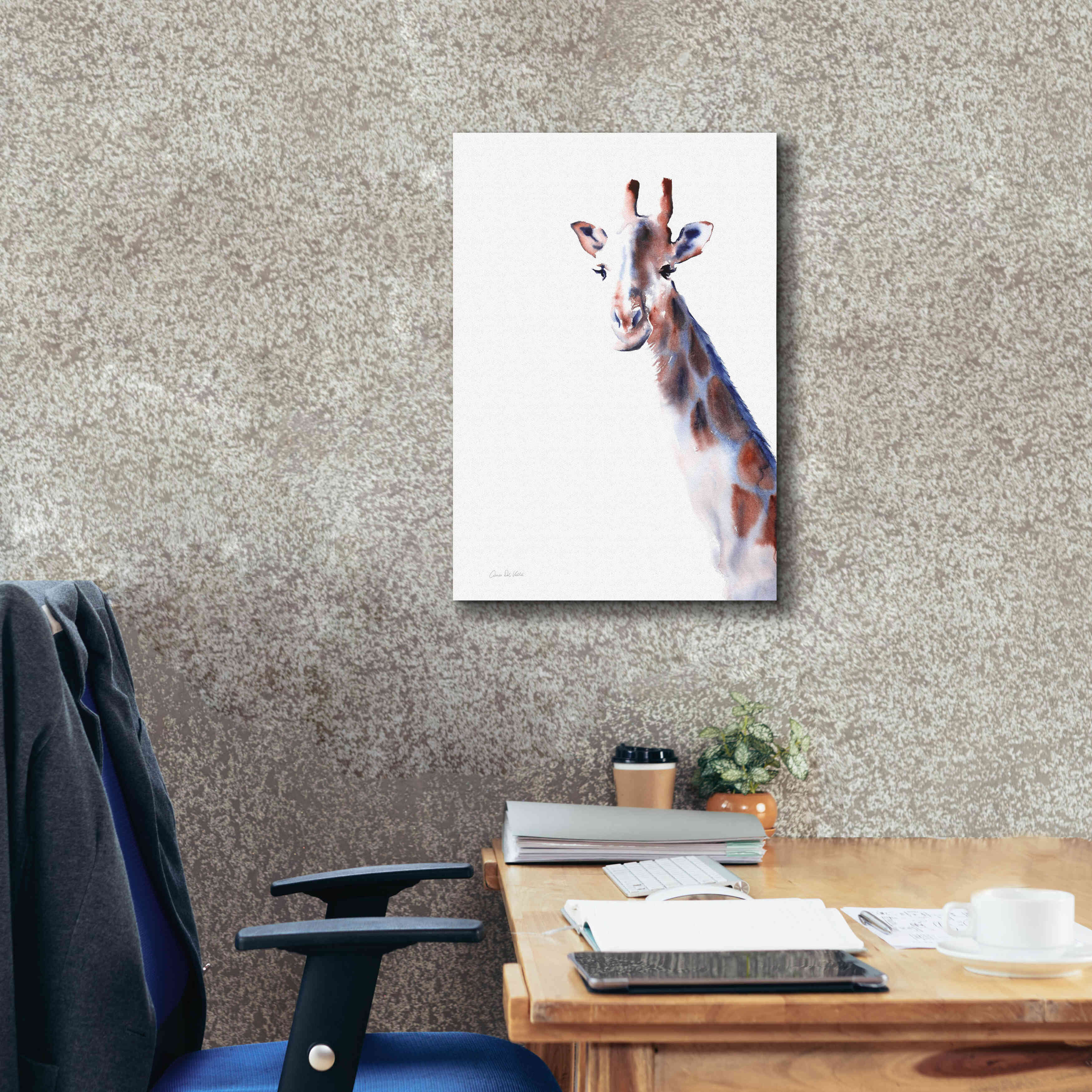 'Copper And Blue Giraffe' by Alan Majchrowicz, Giclee Canvas Wall Art,18x26