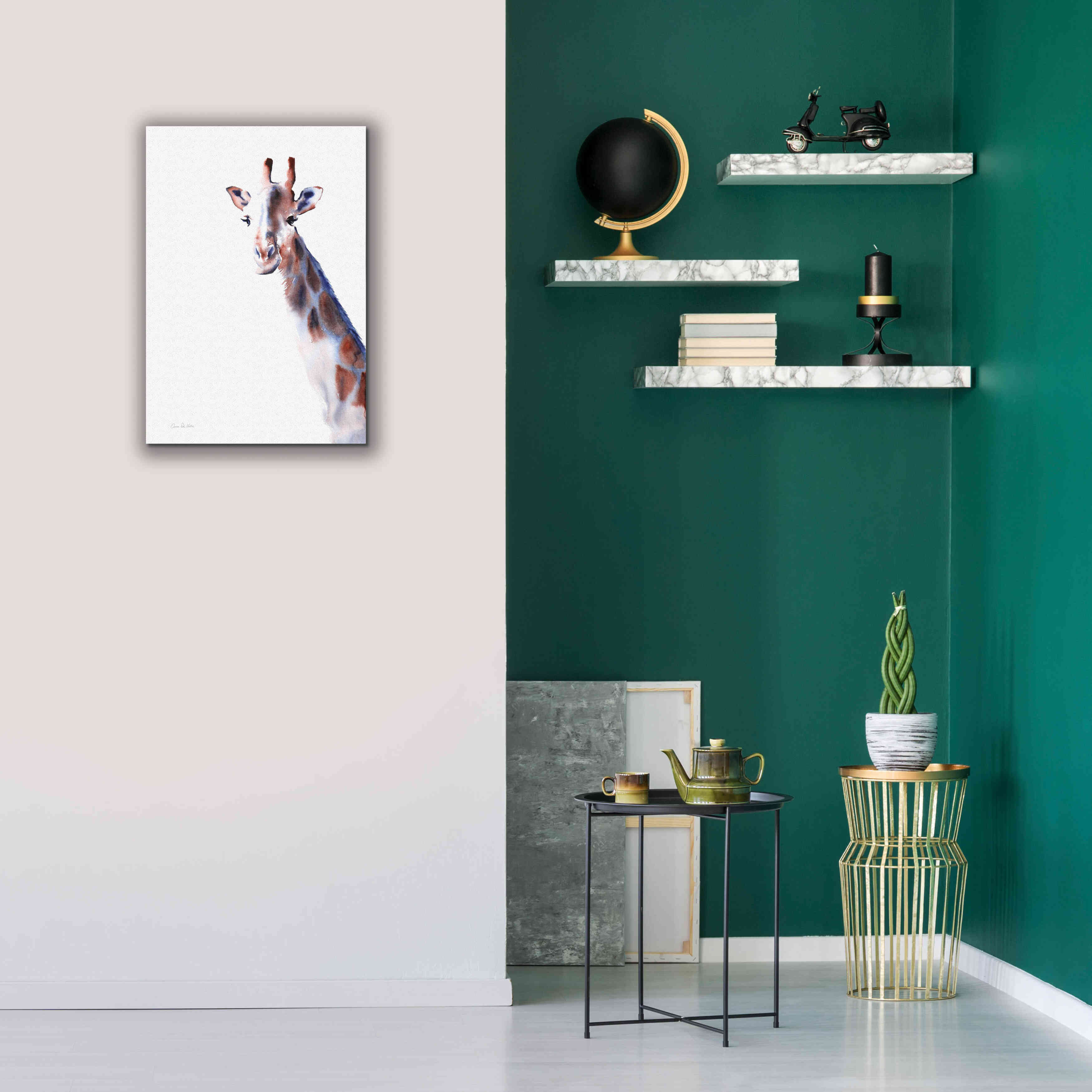 'Copper And Blue Giraffe' by Alan Majchrowicz, Giclee Canvas Wall Art,18x26