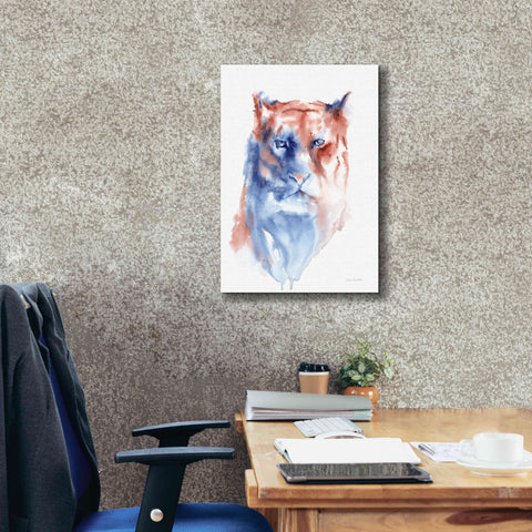 Image of 'Copper And Blue Lioness' by Alan Majchrowicz, Giclee Canvas Wall Art,18x26