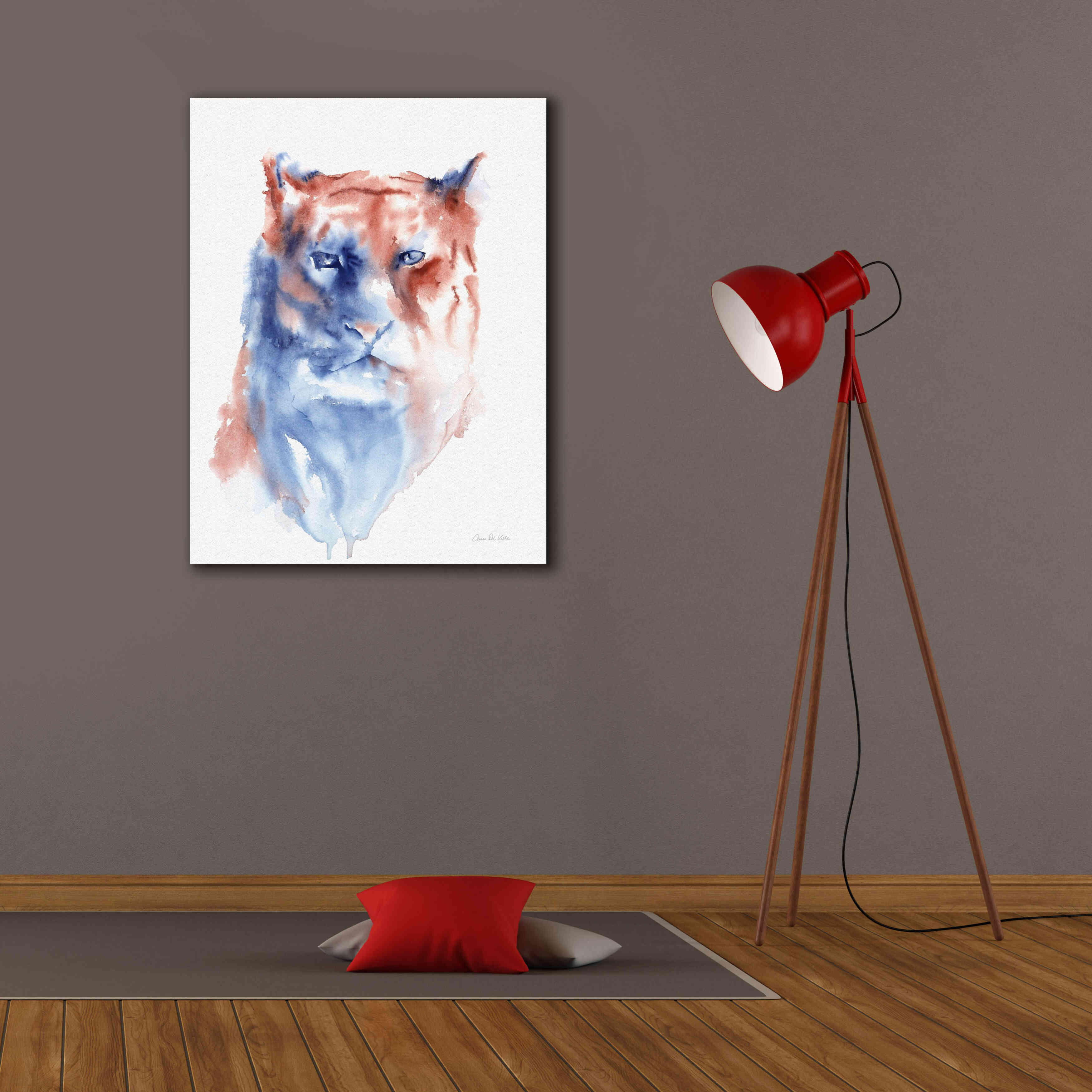 'Copper And Blue Lioness' by Alan Majchrowicz, Giclee Canvas Wall Art,26x34