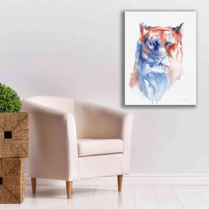 'Copper And Blue Lioness' by Alan Majchrowicz, Giclee Canvas Wall Art,26x34