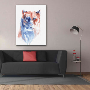 'Copper And Blue Lioness' by Alan Majchrowicz, Giclee Canvas Wall Art,40x54