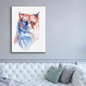 'Copper And Blue Lioness' by Alan Majchrowicz, Giclee Canvas Wall Art,40x54