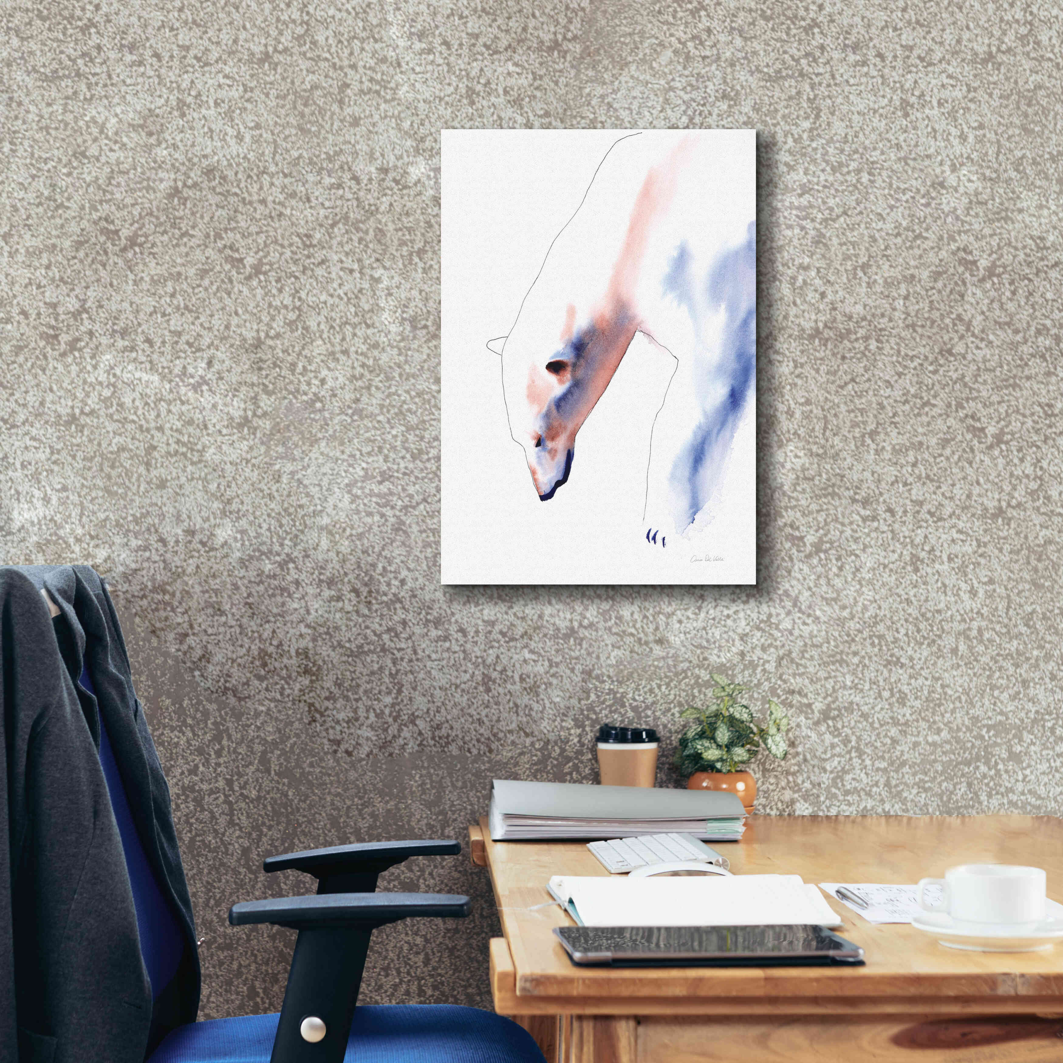 'Copper And Blue Polar Bear' by Alan Majchrowicz, Giclee Canvas Wall Art,18x26