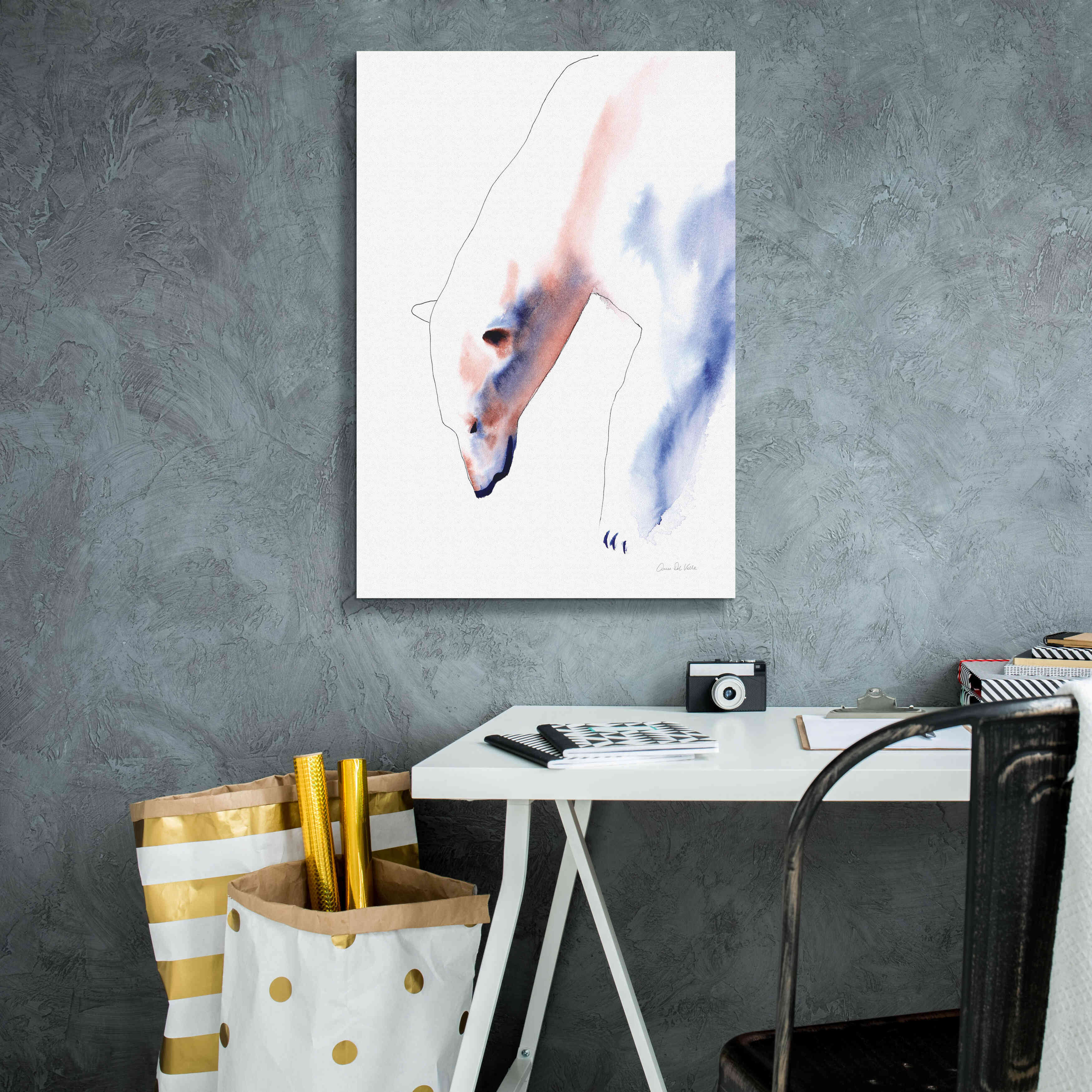 'Copper And Blue Polar Bear' by Alan Majchrowicz, Giclee Canvas Wall Art,18x26