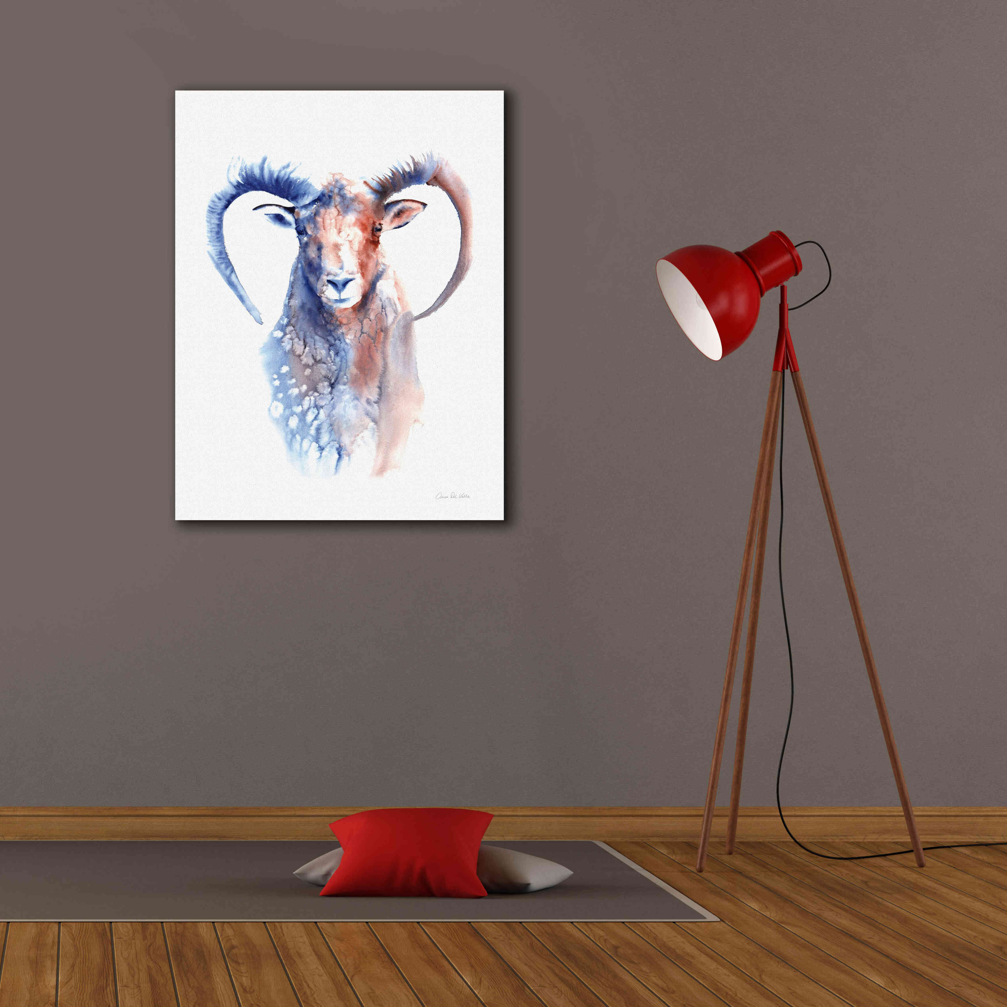 'Copper And Blue Ram' by Alan Majchrowicz, Giclee Canvas Wall Art,26x34