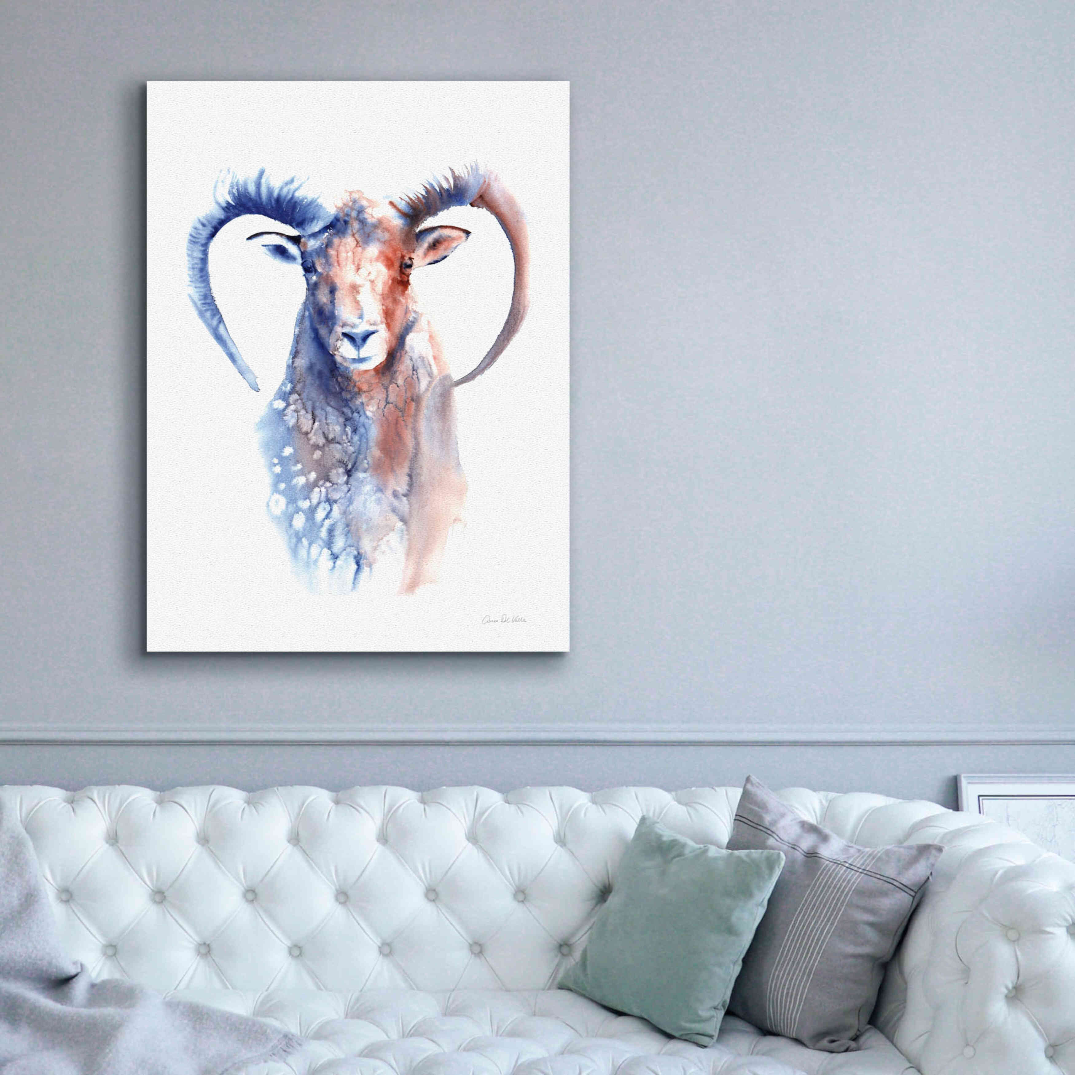'Copper And Blue Ram' by Alan Majchrowicz, Giclee Canvas Wall Art,40x54