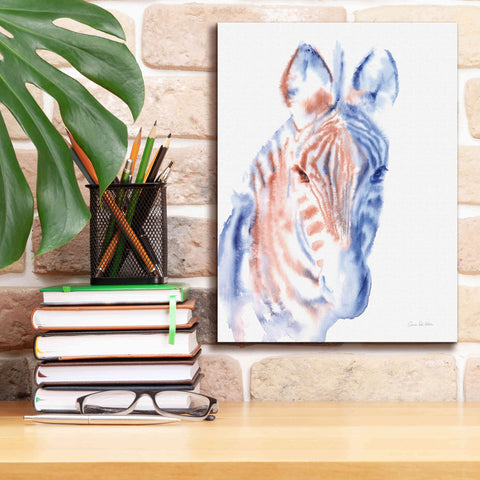 Image of 'Copper And Blue Zebra' by Alan Majchrowicz, Giclee Canvas Wall Art,12x16