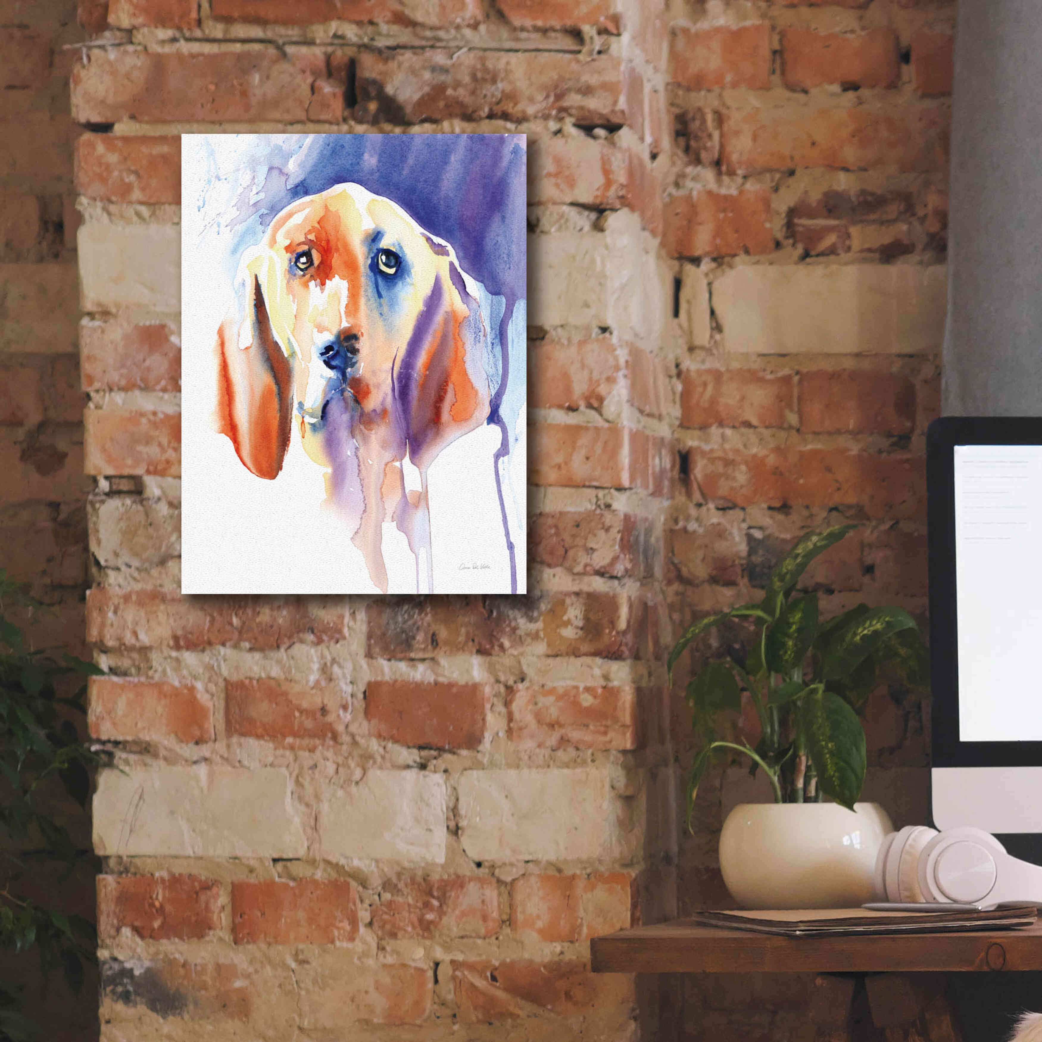 'Basset Hound' by Alan Majchrowicz, Giclee Canvas Wall Art,12x16