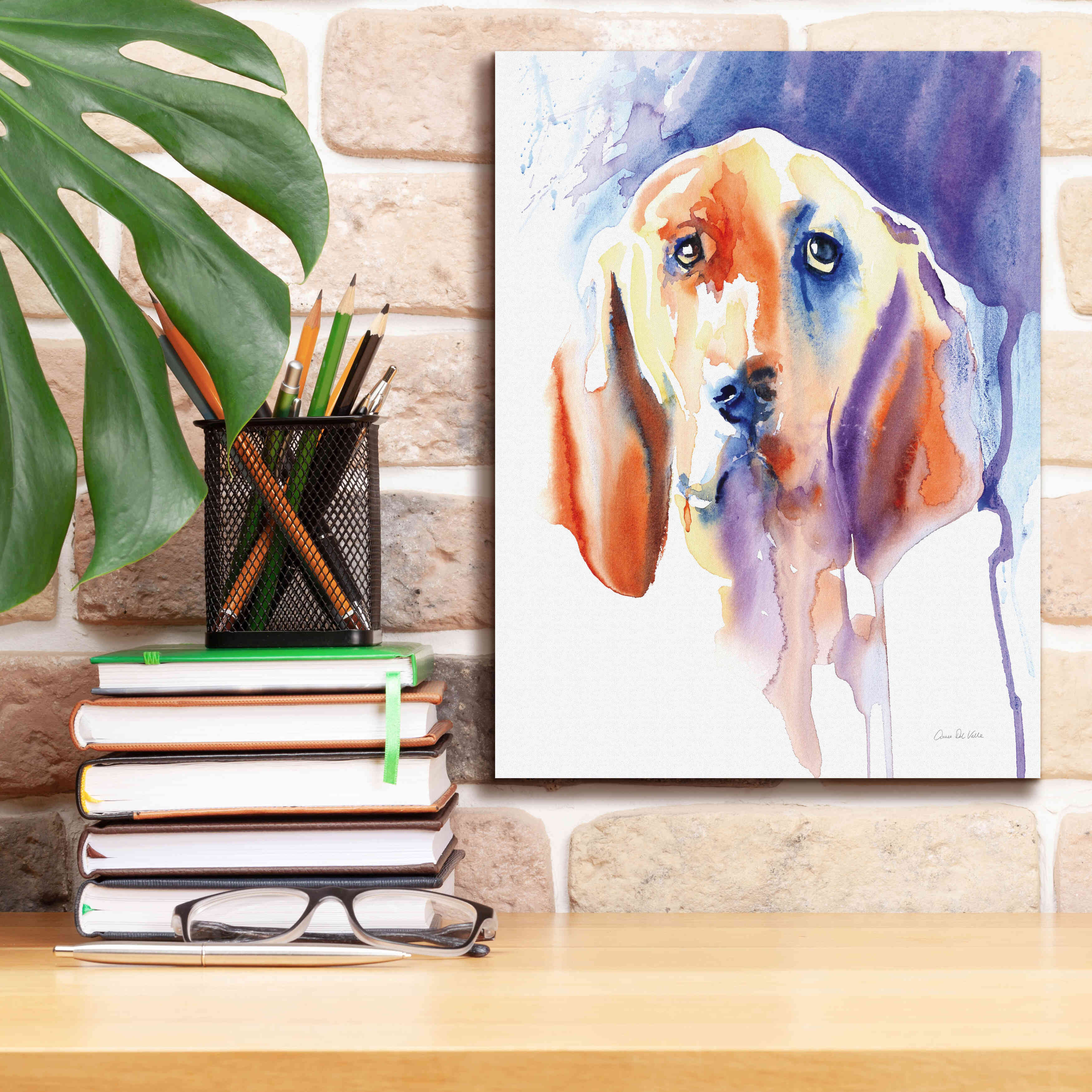 'Basset Hound' by Alan Majchrowicz, Giclee Canvas Wall Art,12x16