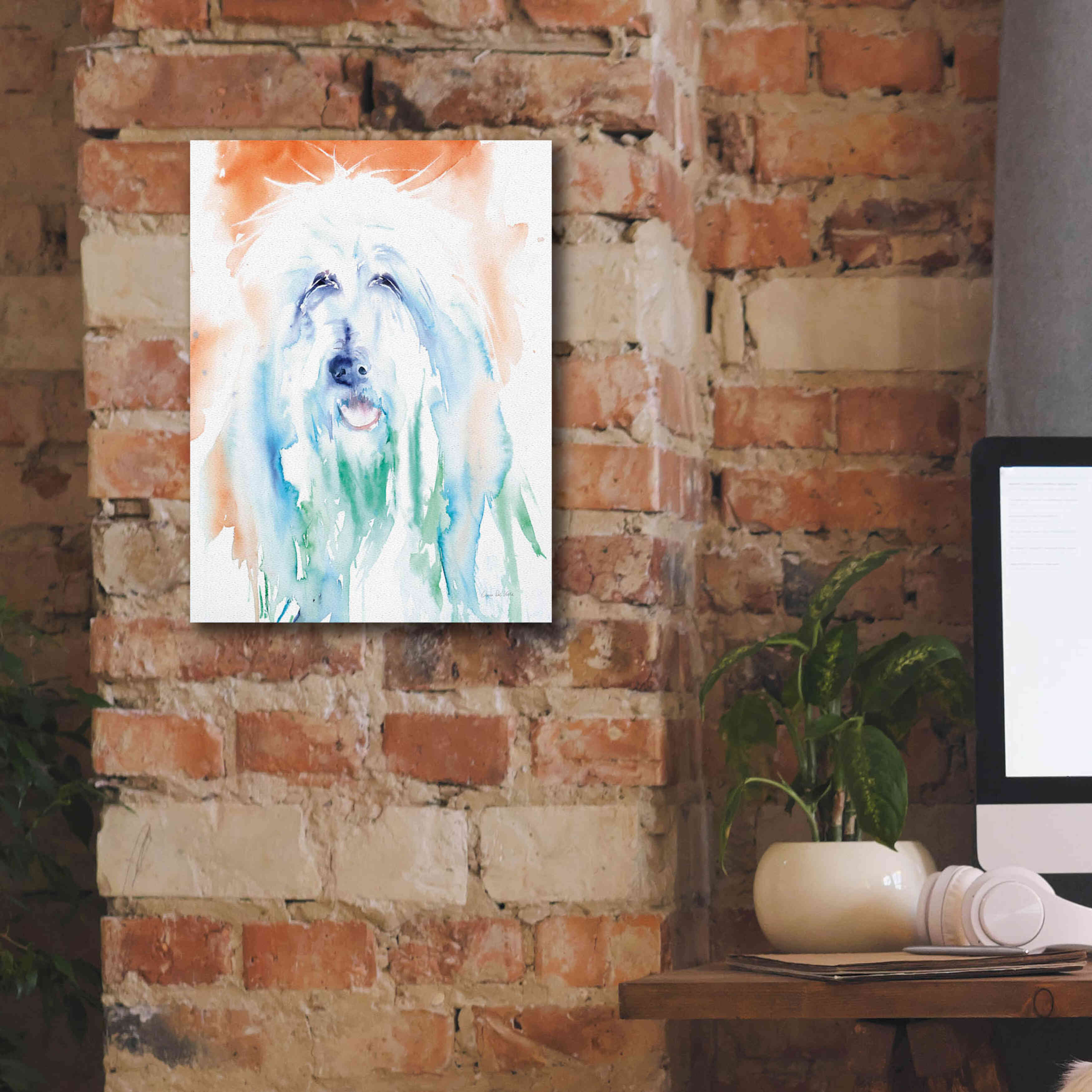 'Sheep Dog' by Alan Majchrowicz, Giclee Canvas Wall Art,12x16