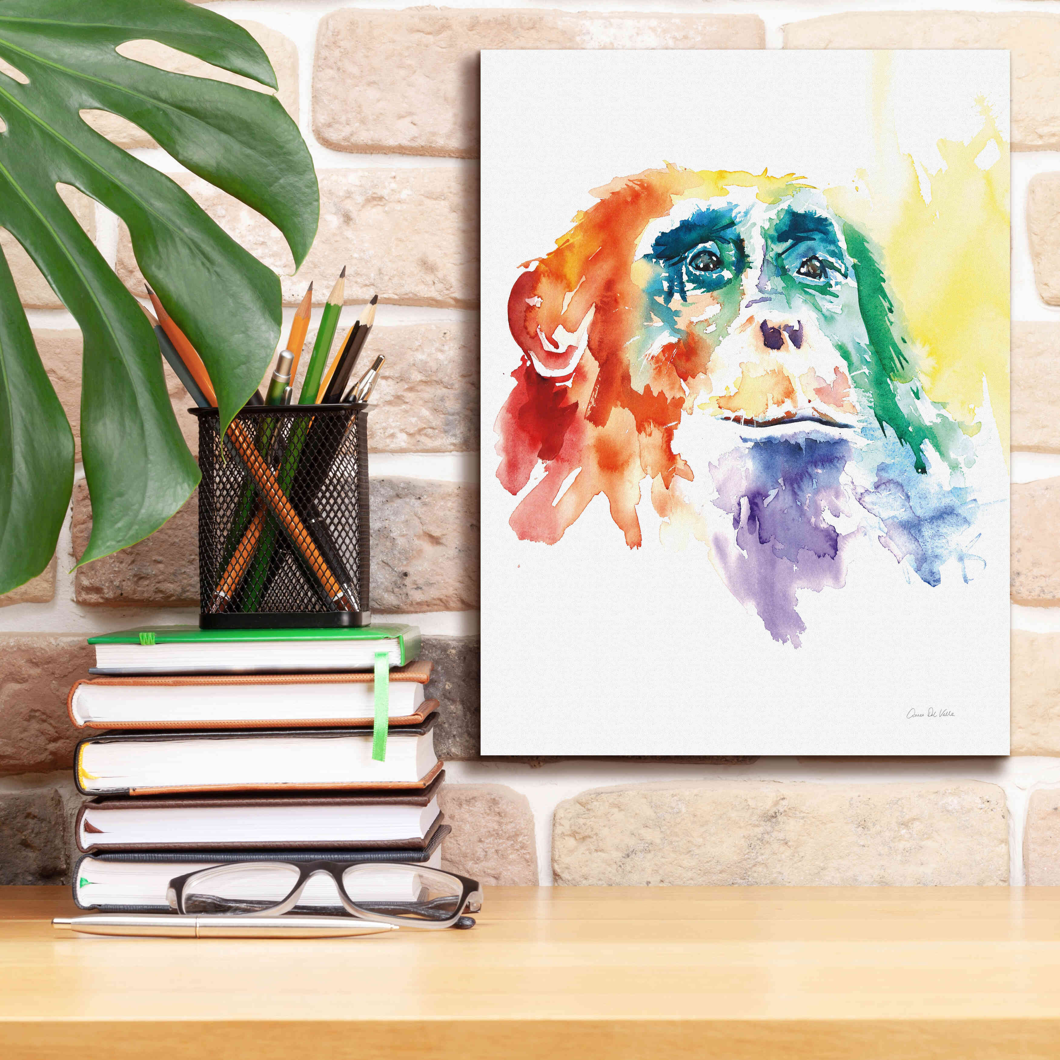 'Chimpanzee I' by Alan Majchrowicz, Giclee Canvas Wall Art,12x16