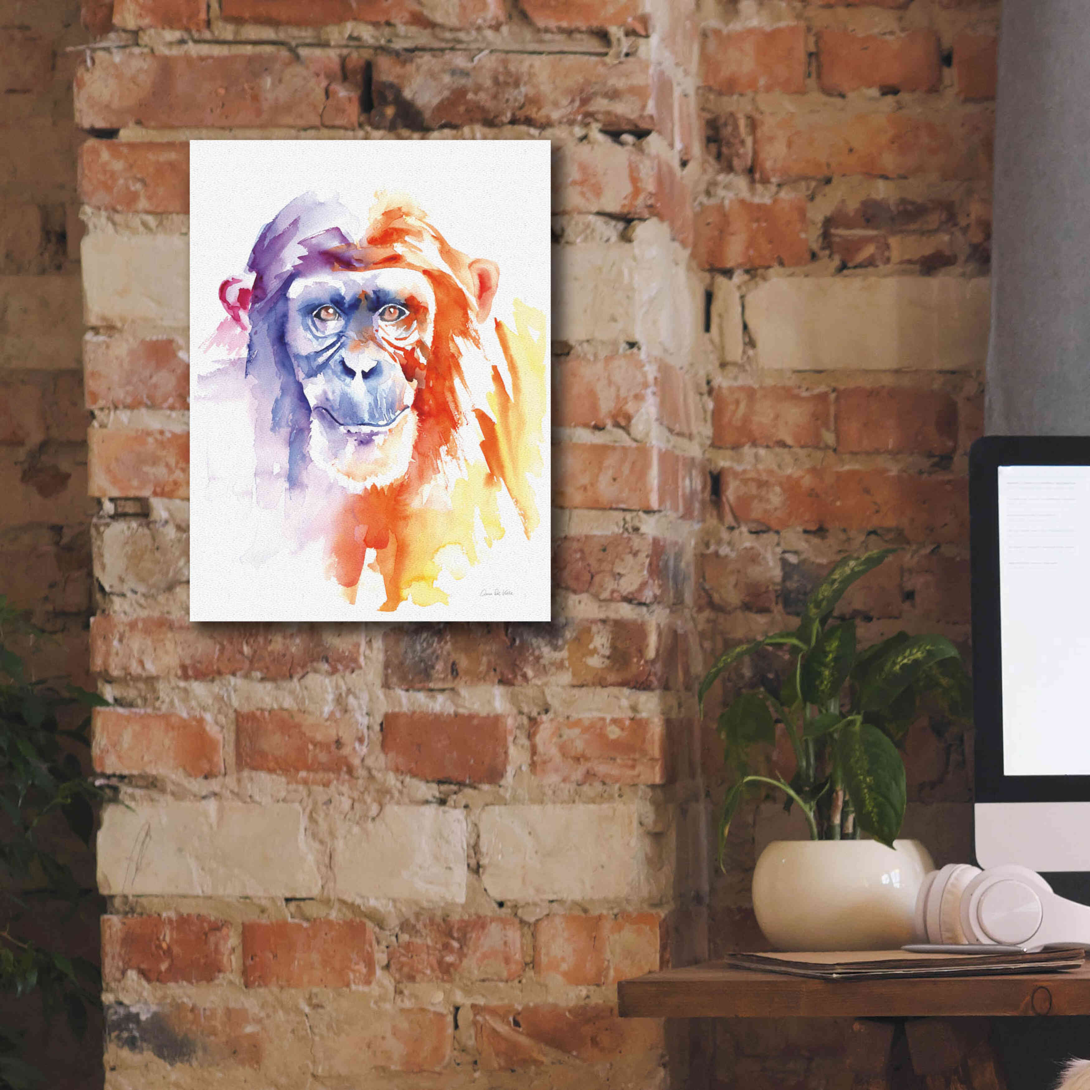 'Chimpanzee II' by Alan Majchrowicz, Giclee Canvas Wall Art,12x16