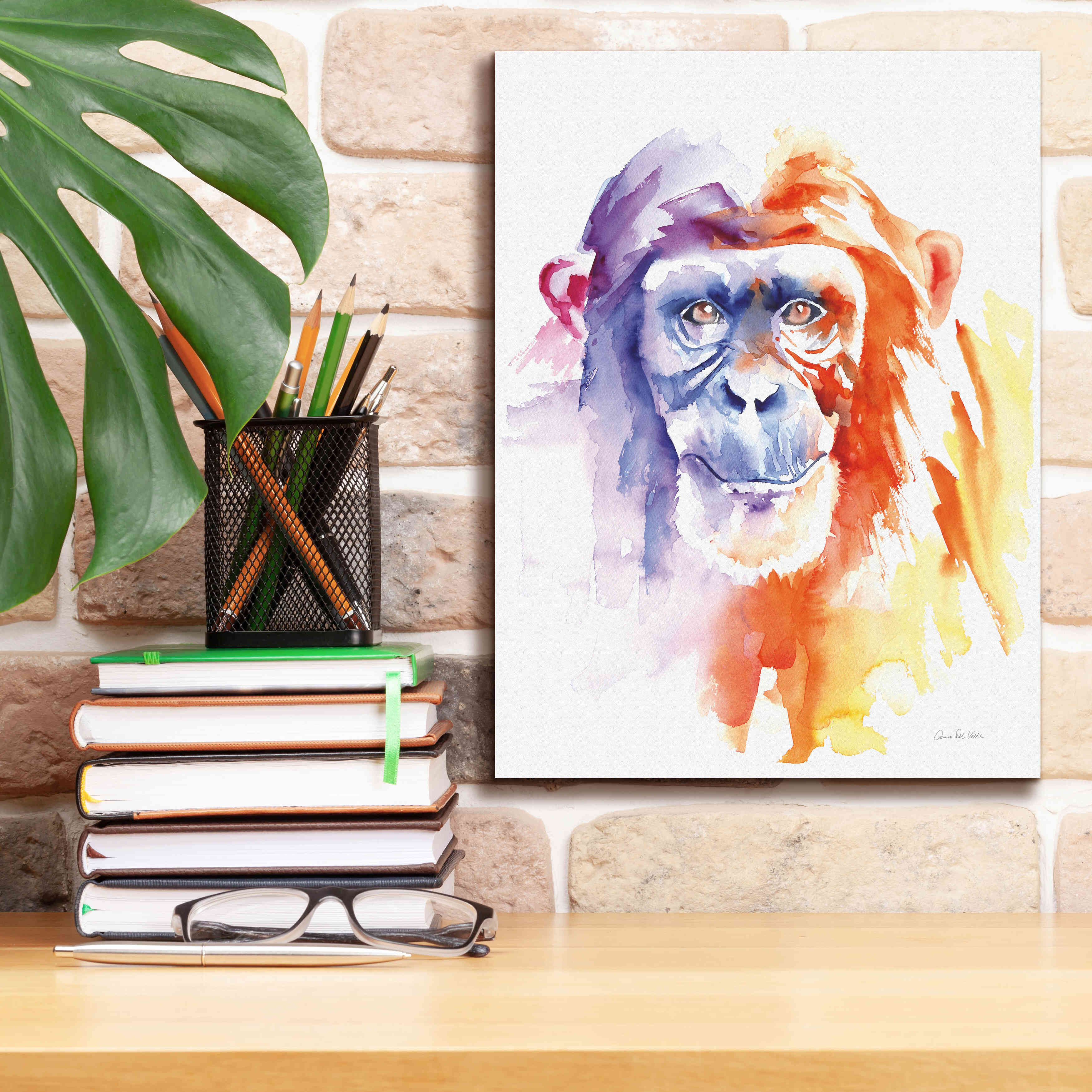 'Chimpanzee II' by Alan Majchrowicz, Giclee Canvas Wall Art,12x16