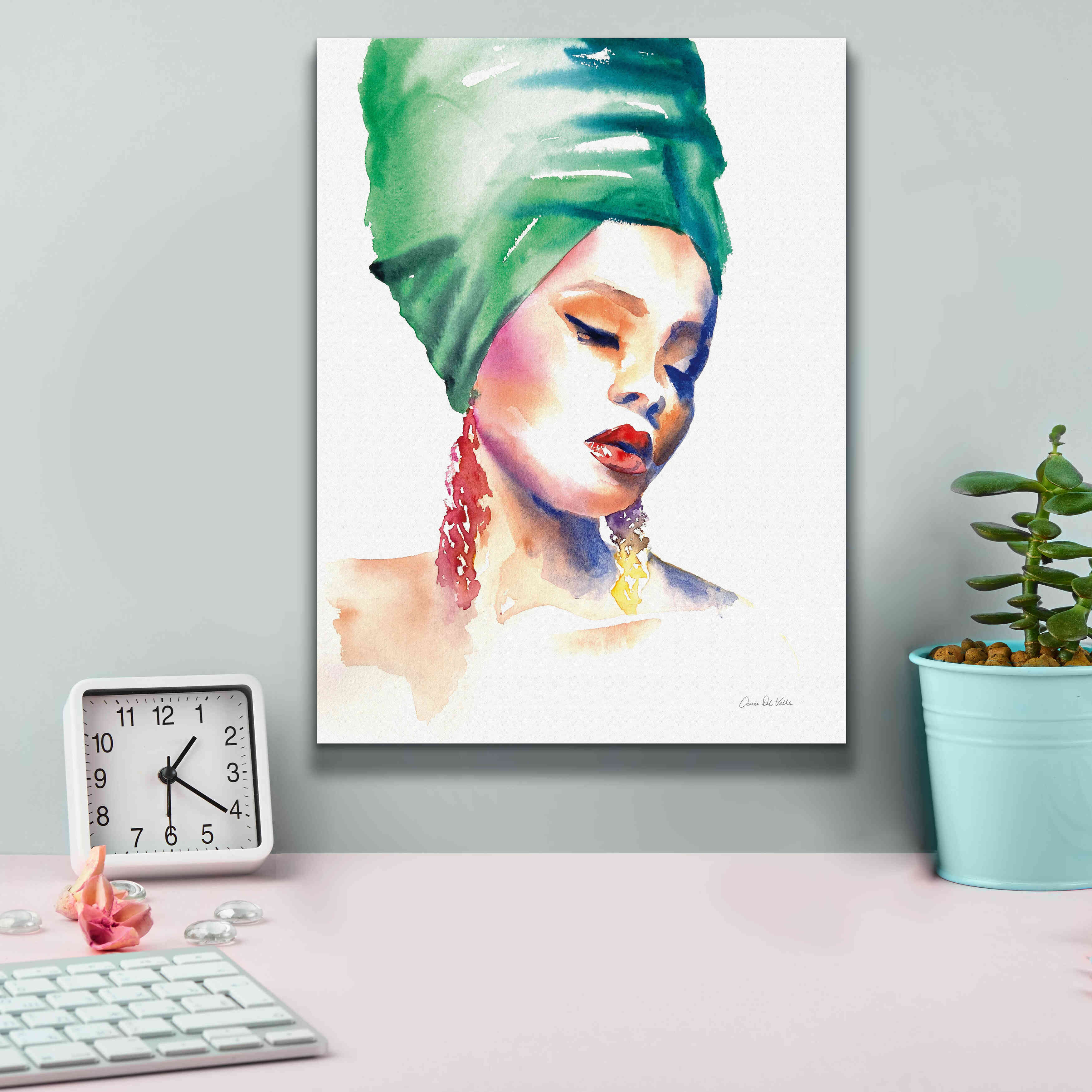 'Woman In Green' by Alan Majchrowicz, Giclee Canvas Wall Art,12x16