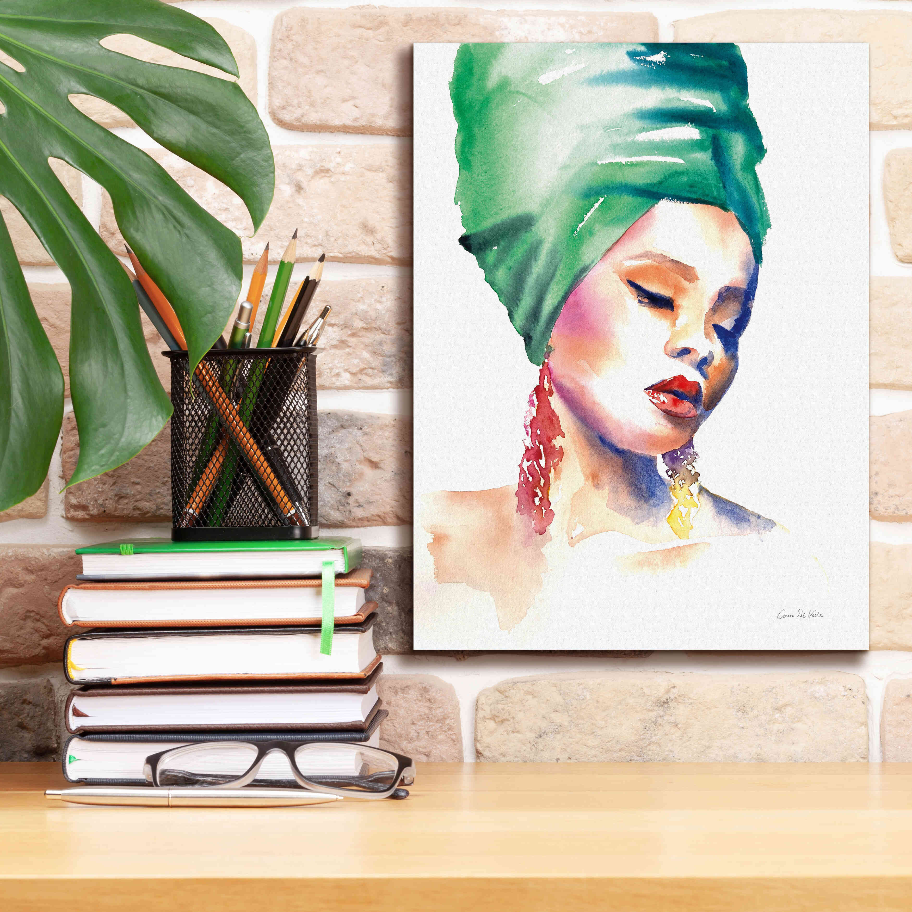 'Woman In Green' by Alan Majchrowicz, Giclee Canvas Wall Art,12x16