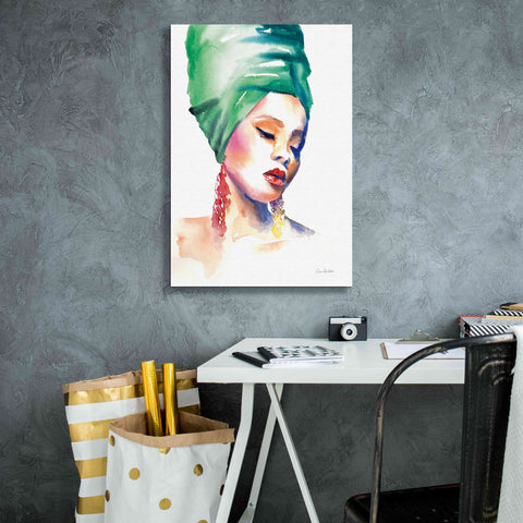 Image of 'Woman In Green' by Alan Majchrowicz, Giclee Canvas Wall Art,18x26