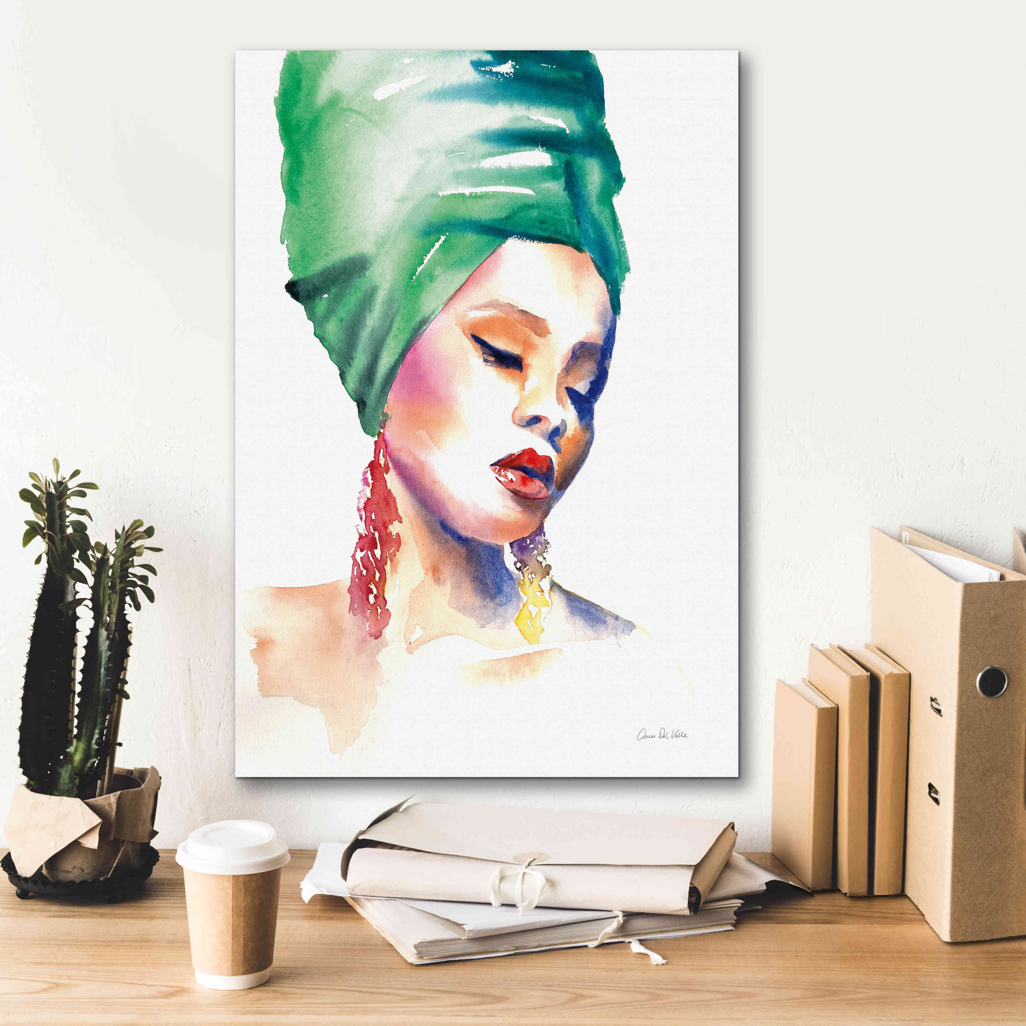 'Woman In Green' by Alan Majchrowicz, Giclee Canvas Wall Art,18x26