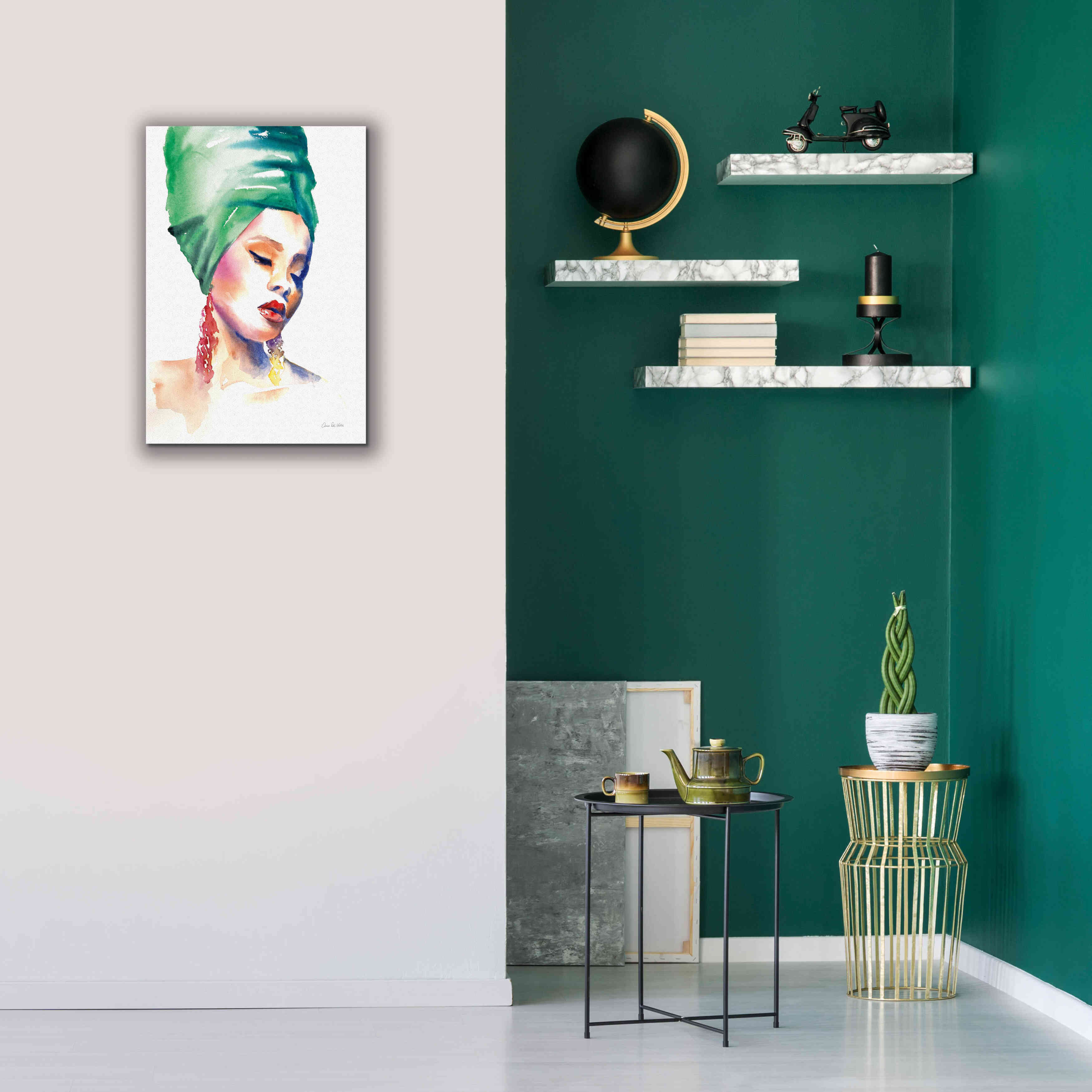 'Woman In Green' by Alan Majchrowicz, Giclee Canvas Wall Art,18x26
