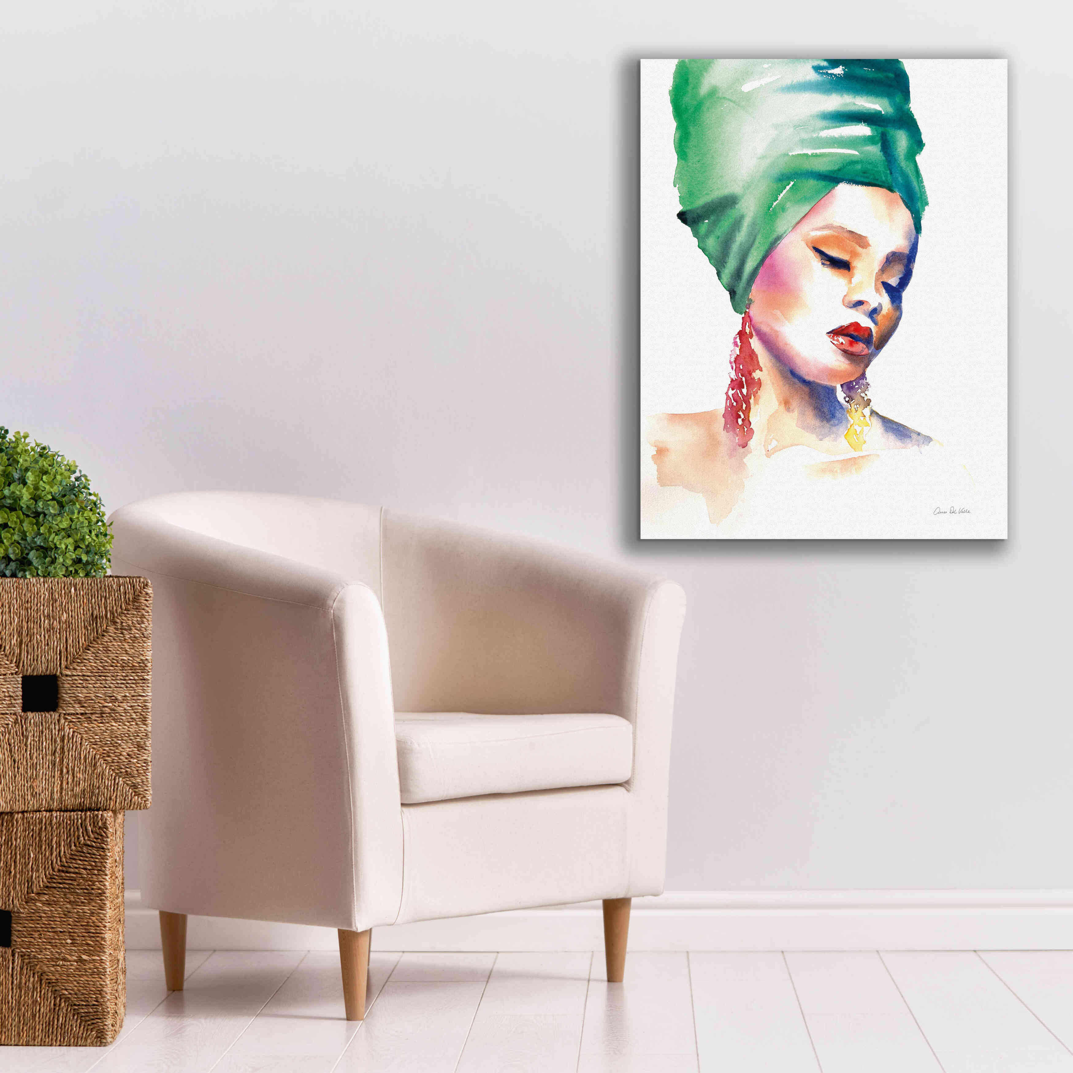 'Woman In Green' by Alan Majchrowicz, Giclee Canvas Wall Art,26x34
