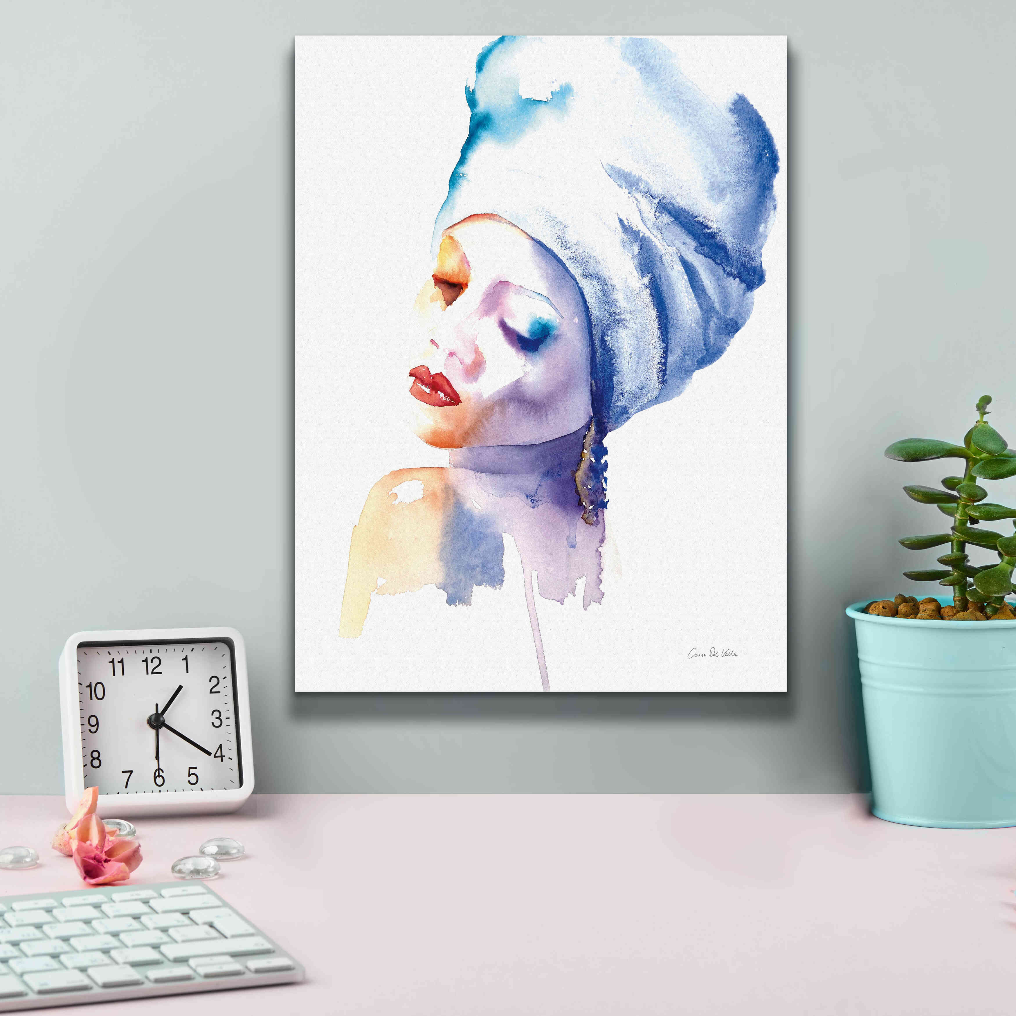 'Woman In Blue' by Alan Majchrowicz, Giclee Canvas Wall Art,12x16