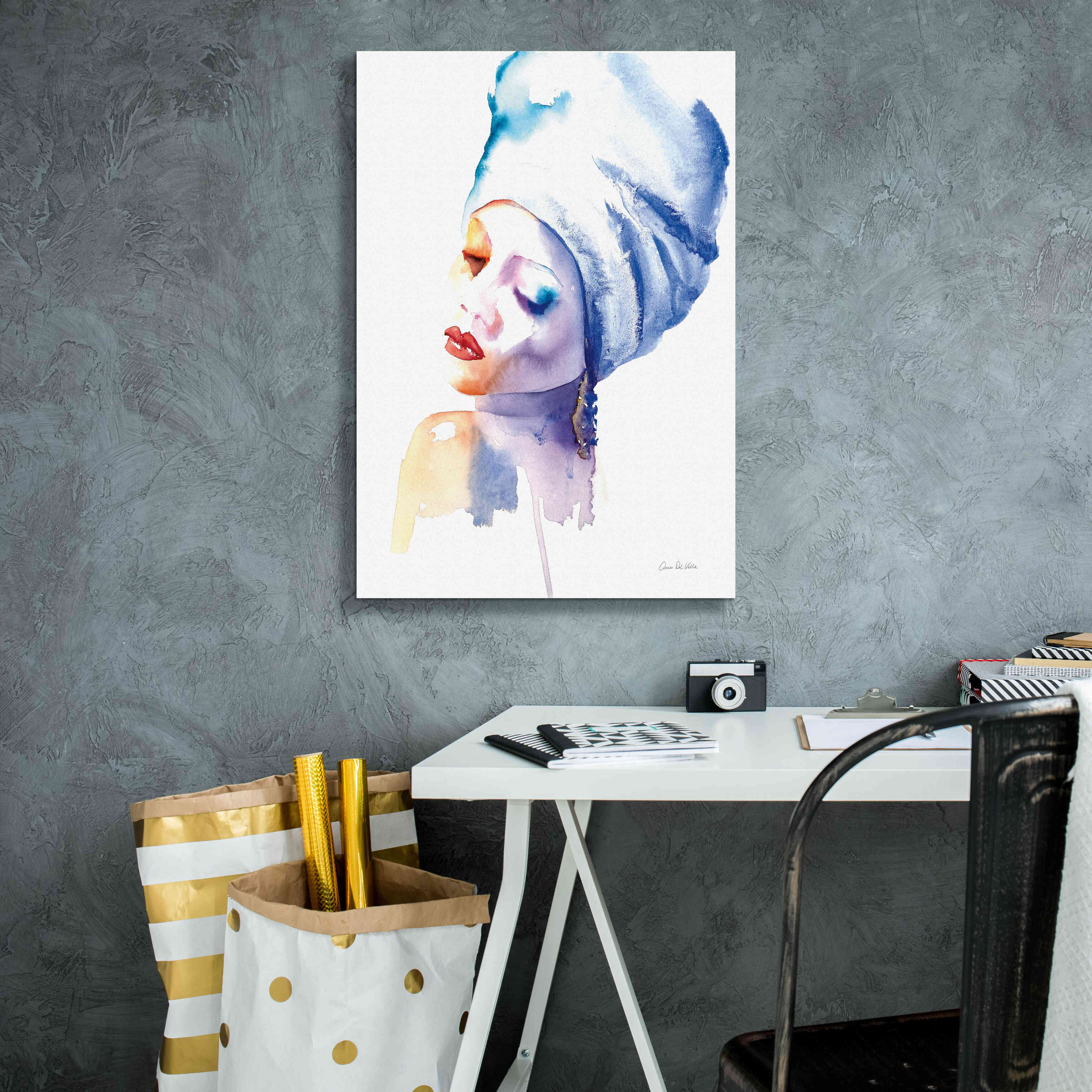 'Woman In Blue' by Alan Majchrowicz, Giclee Canvas Wall Art,18x26