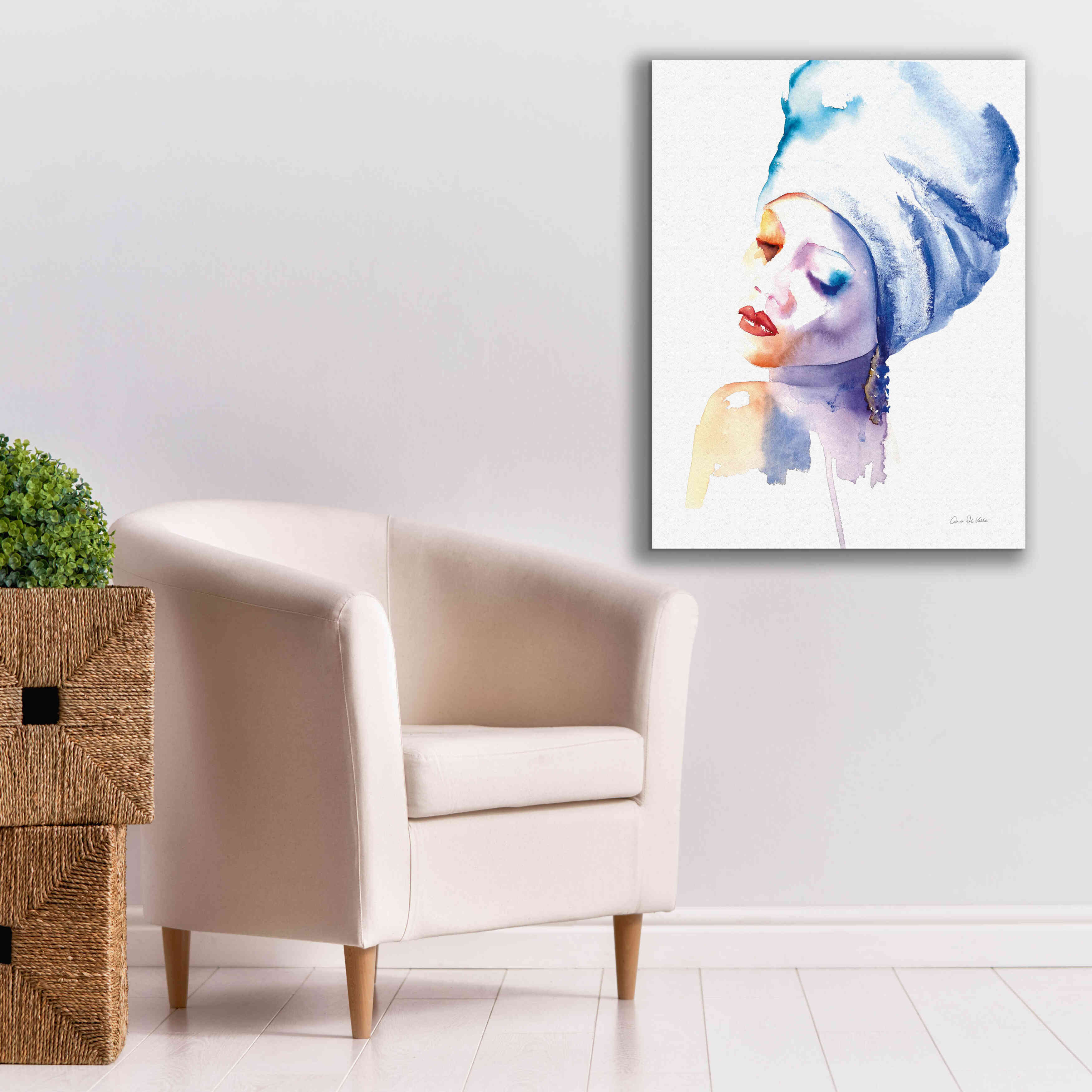 'Woman In Blue' by Alan Majchrowicz, Giclee Canvas Wall Art,26x34