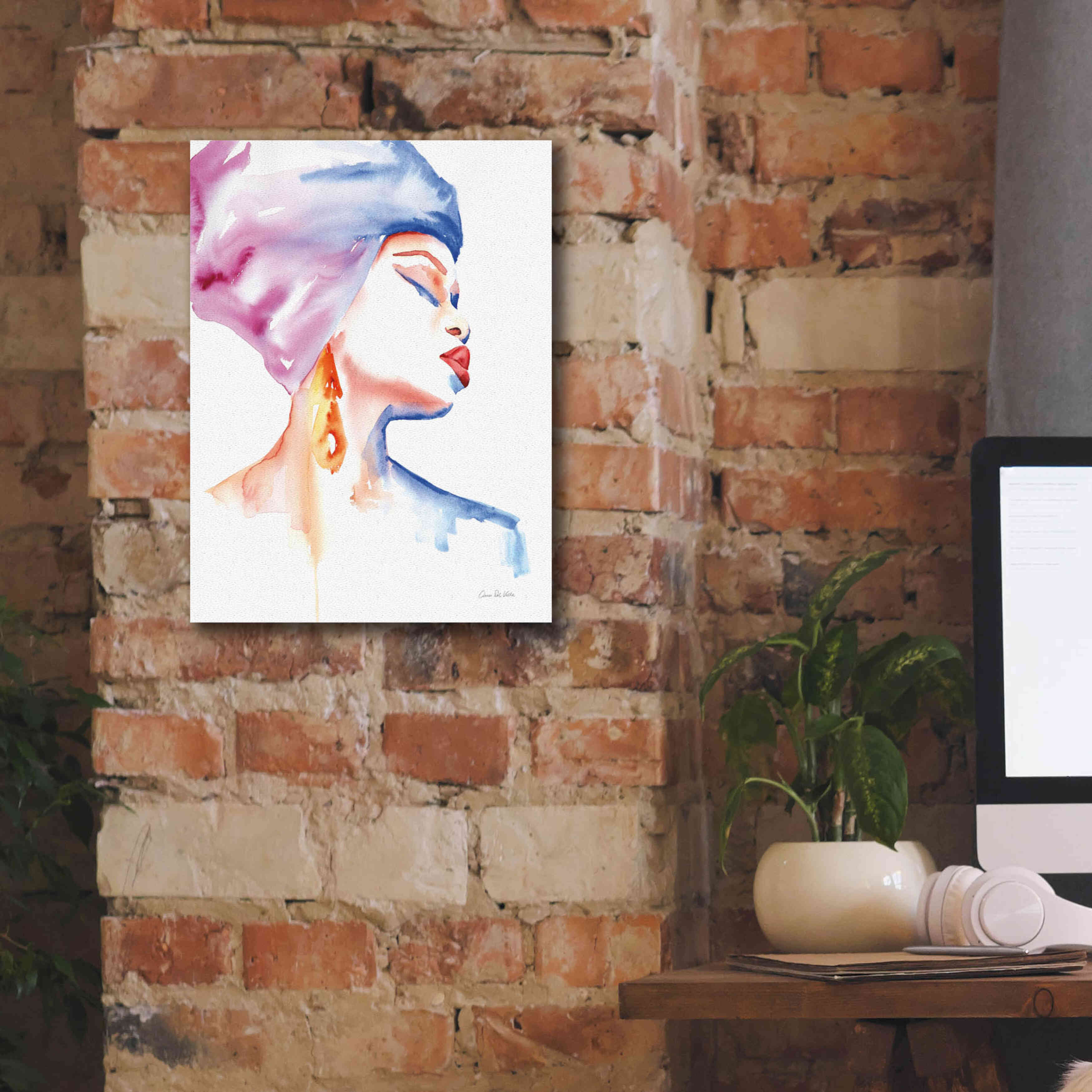 'Woman In Purple' by Alan Majchrowicz, Giclee Canvas Wall Art,12x16