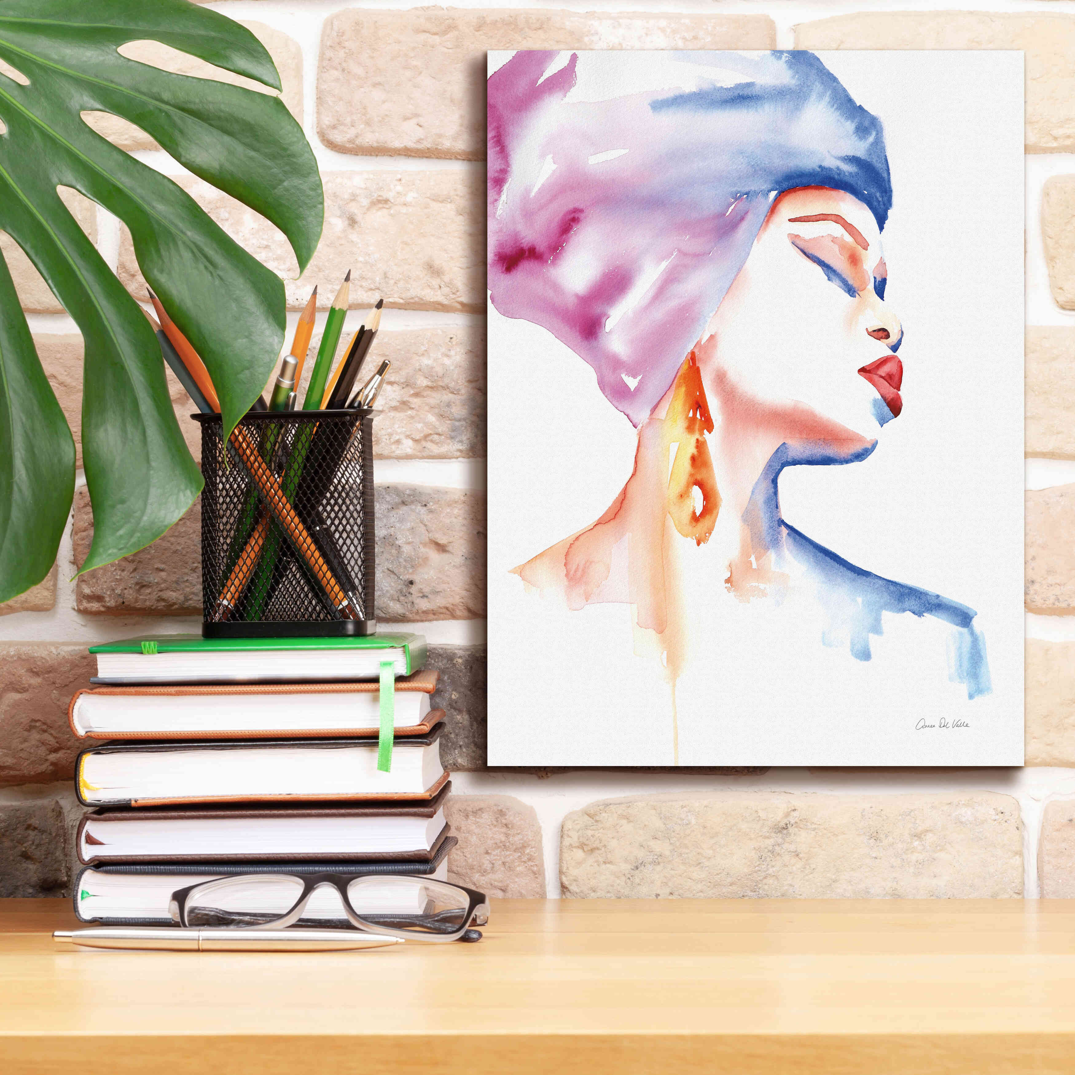 'Woman In Purple' by Alan Majchrowicz, Giclee Canvas Wall Art,12x16