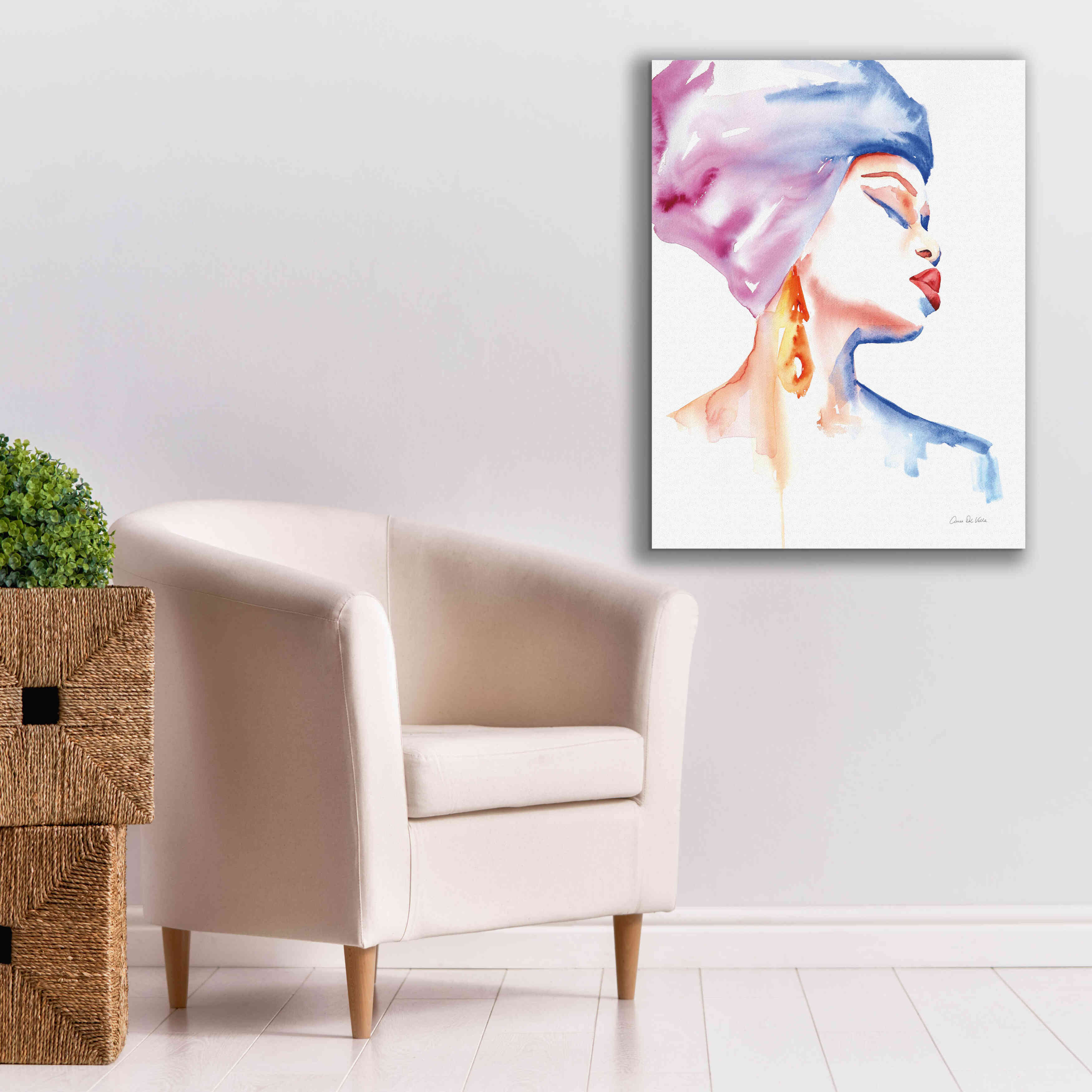 'Woman In Purple' by Alan Majchrowicz, Giclee Canvas Wall Art,26x34