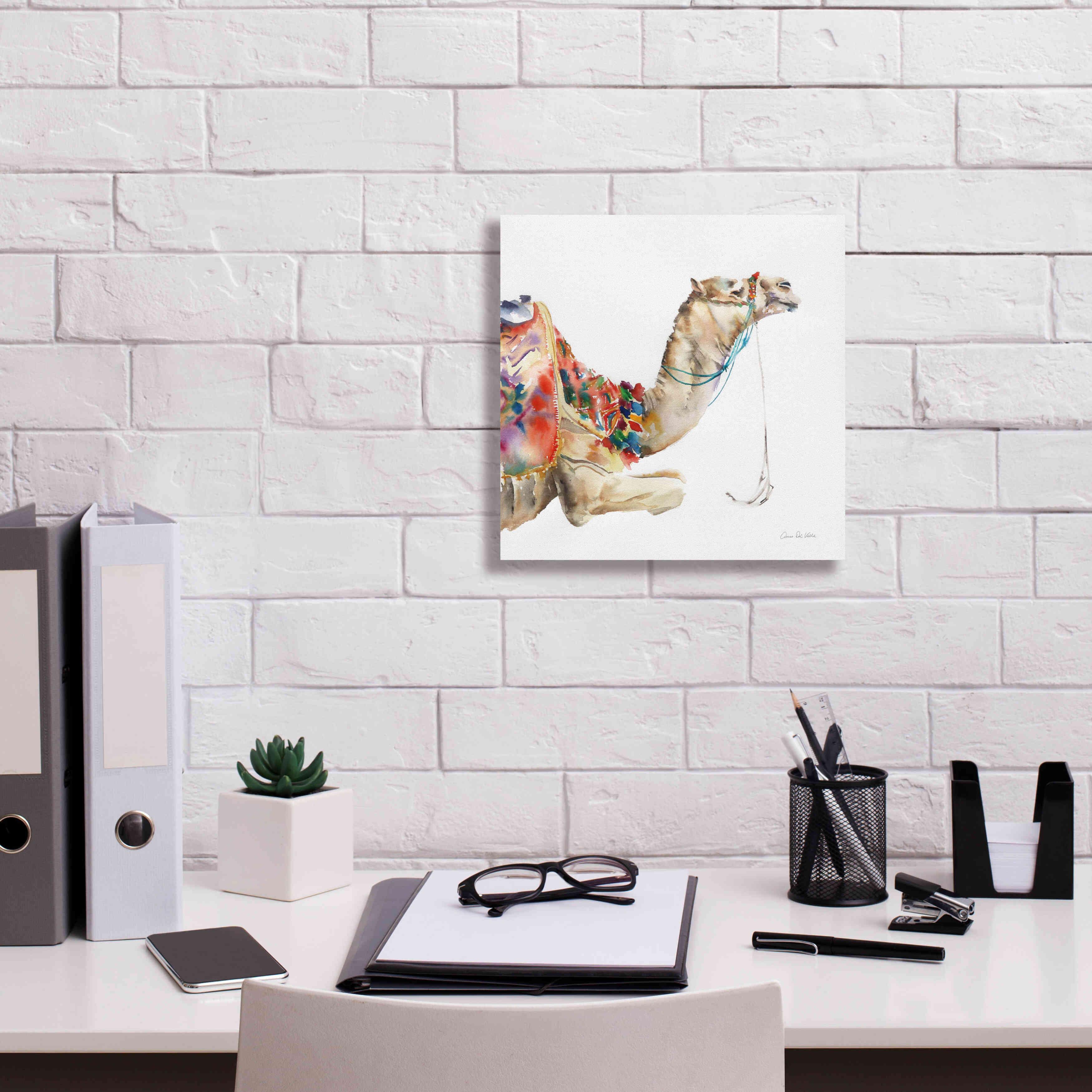 'Desert Camel I' by Alan Majchrowicz, Giclee Canvas Wall Art,12x12