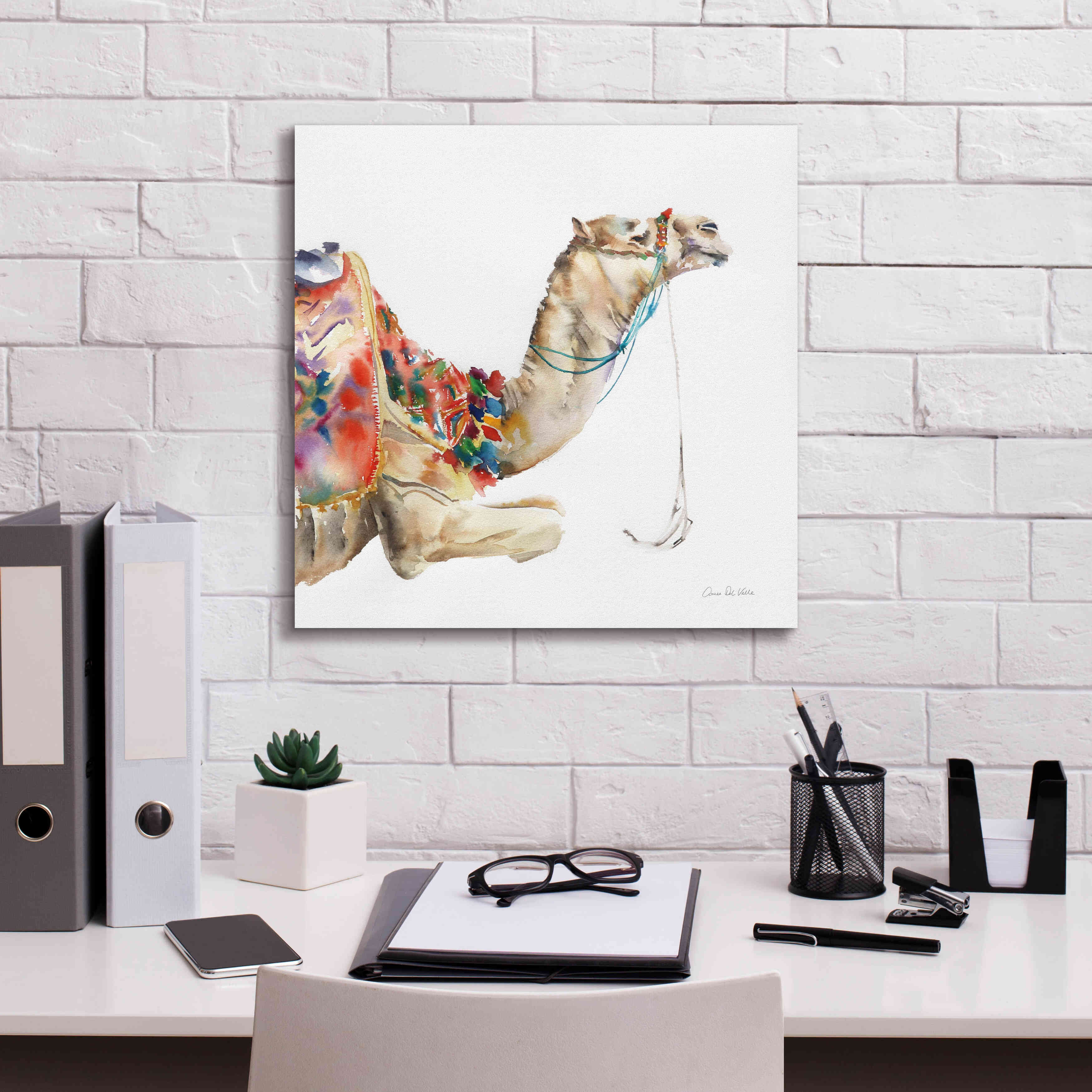 'Desert Camel I' by Alan Majchrowicz, Giclee Canvas Wall Art,18x18