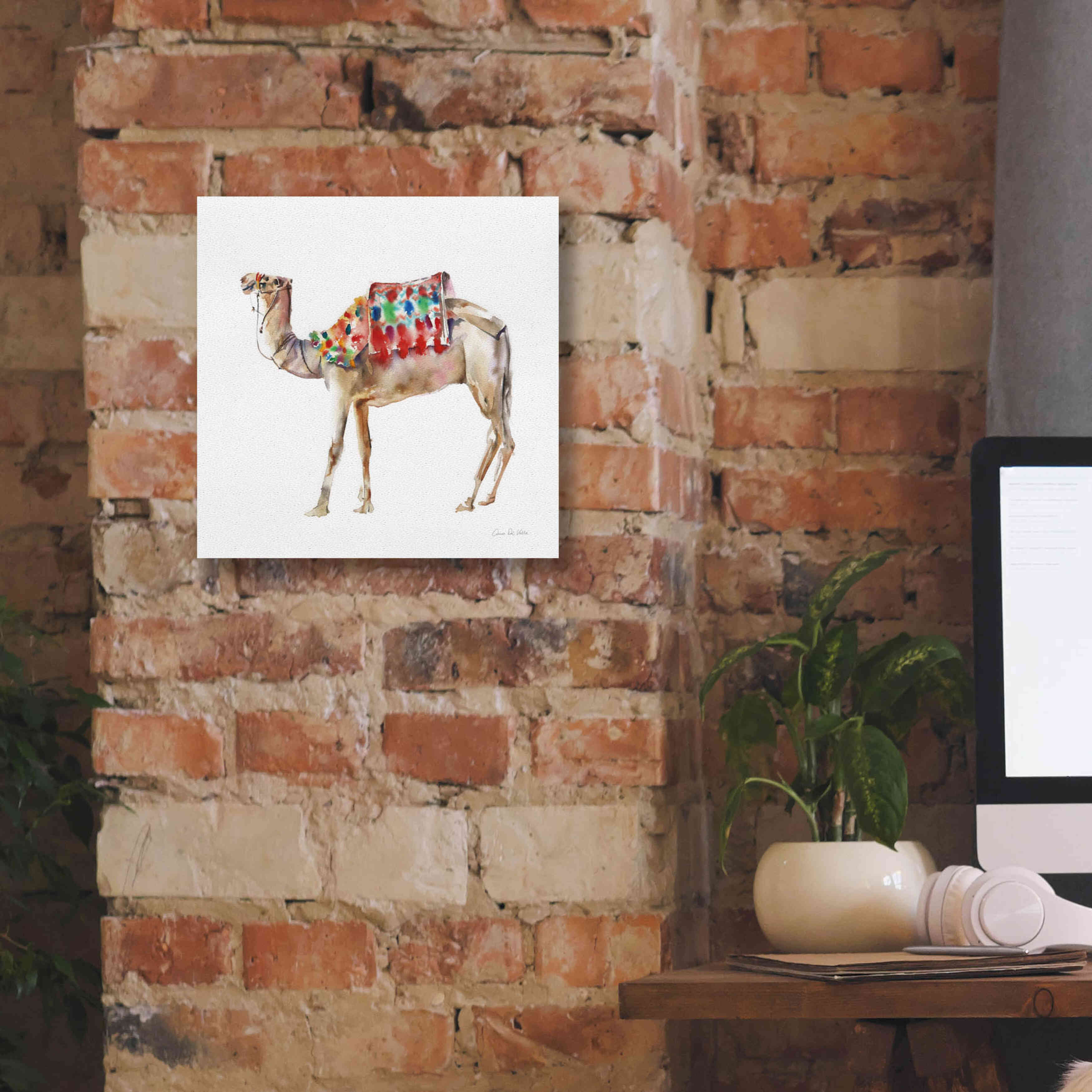 'Desert Camel II' by Alan Majchrowicz, Giclee Canvas Wall Art,12x12