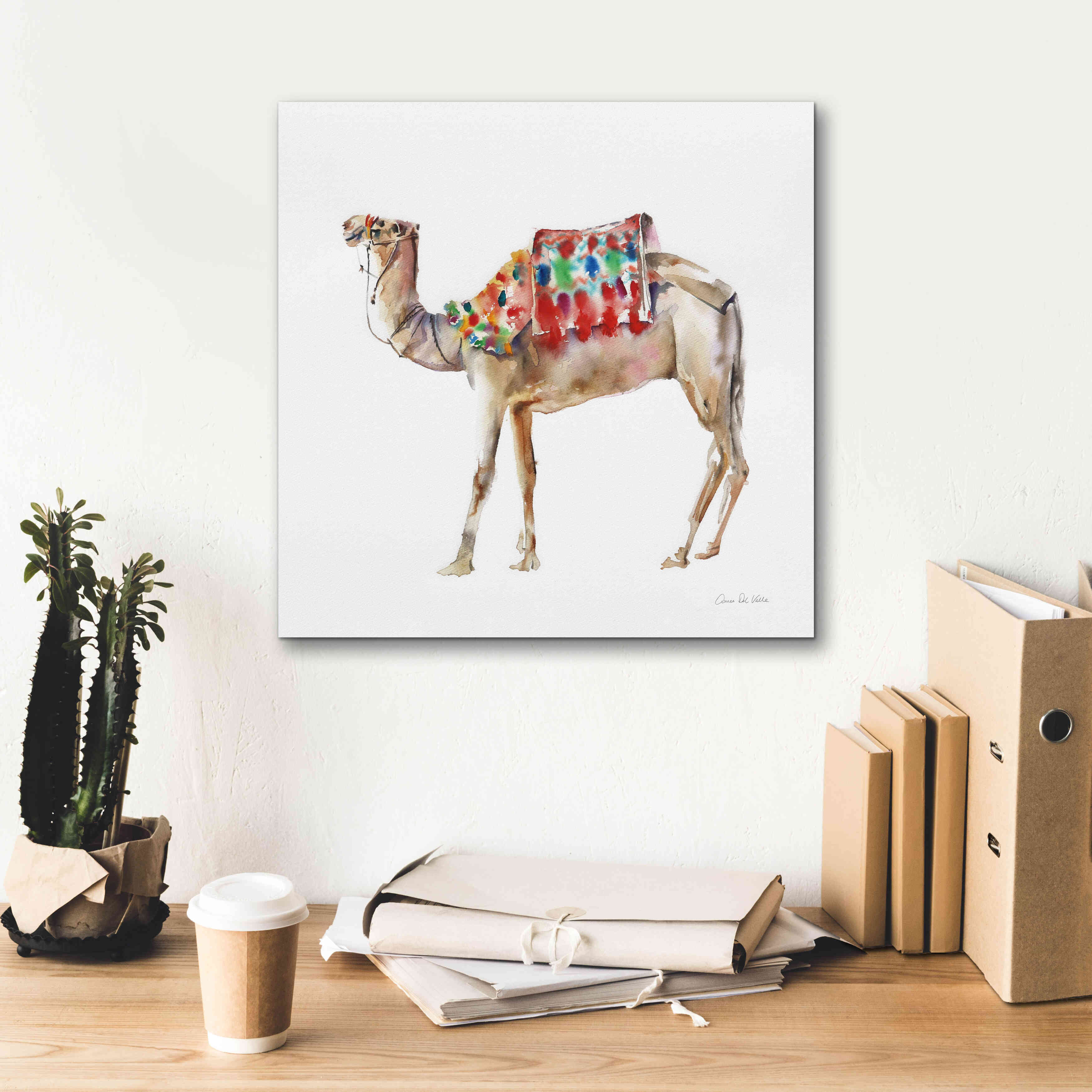 'Desert Camel II' by Alan Majchrowicz, Giclee Canvas Wall Art,18x18