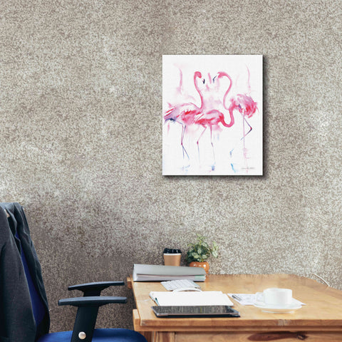 Image of 'Flamingo Trio' by Alan Majchrowicz, Giclee Canvas Wall Art,20x24