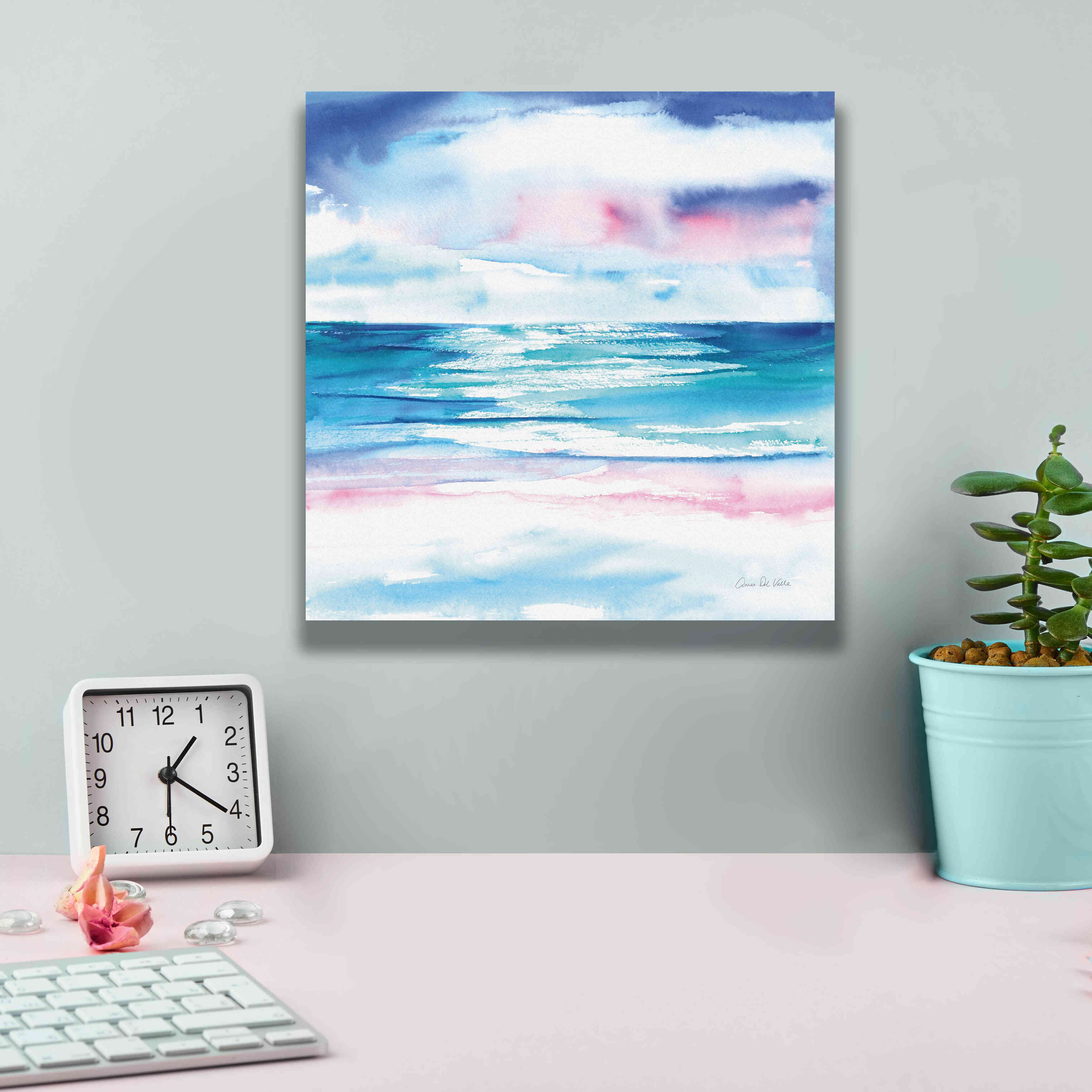 'Turquoise Sea I' by Alan Majchrowicz, Giclee Canvas Wall Art,12x12